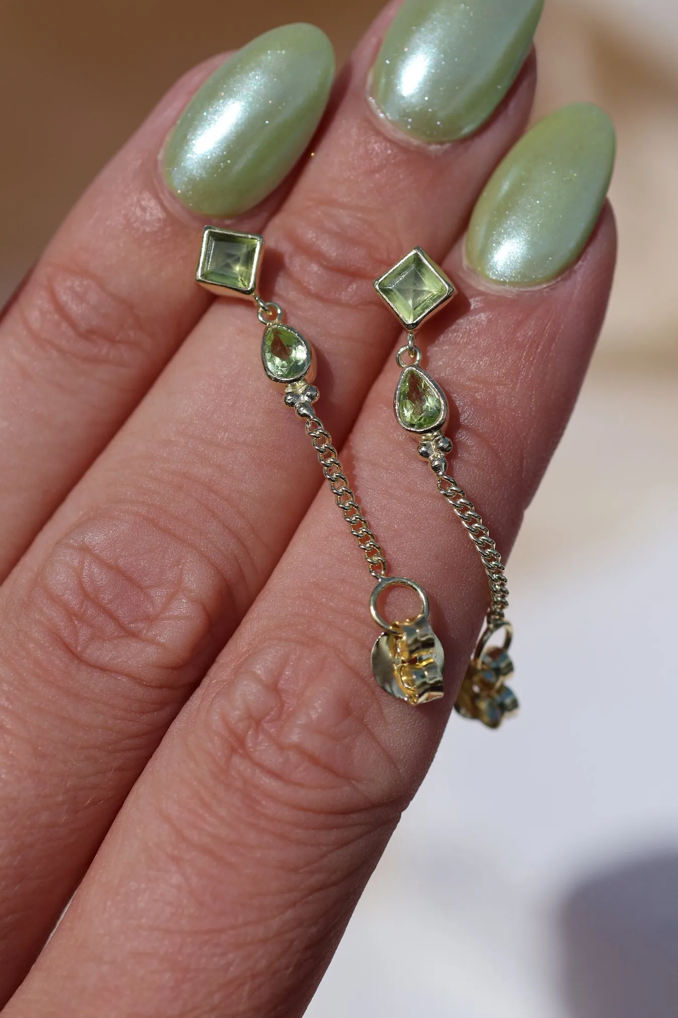 Kalani  Gold Peridot Studs Earrings
