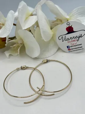 Katherine Gold or Silver Hoops Push Back Earings