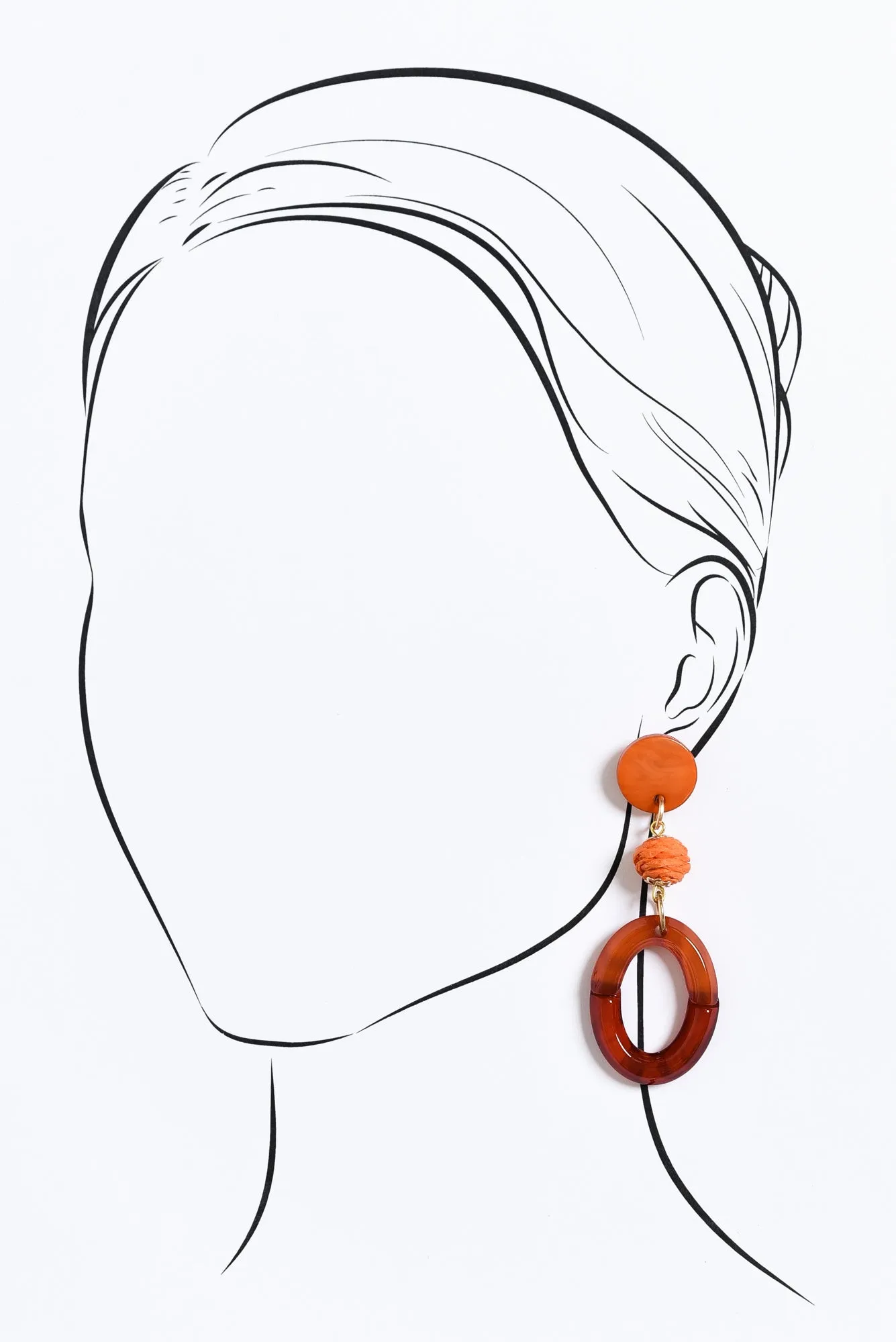 Kazimira Orange Oval Drop Earrings