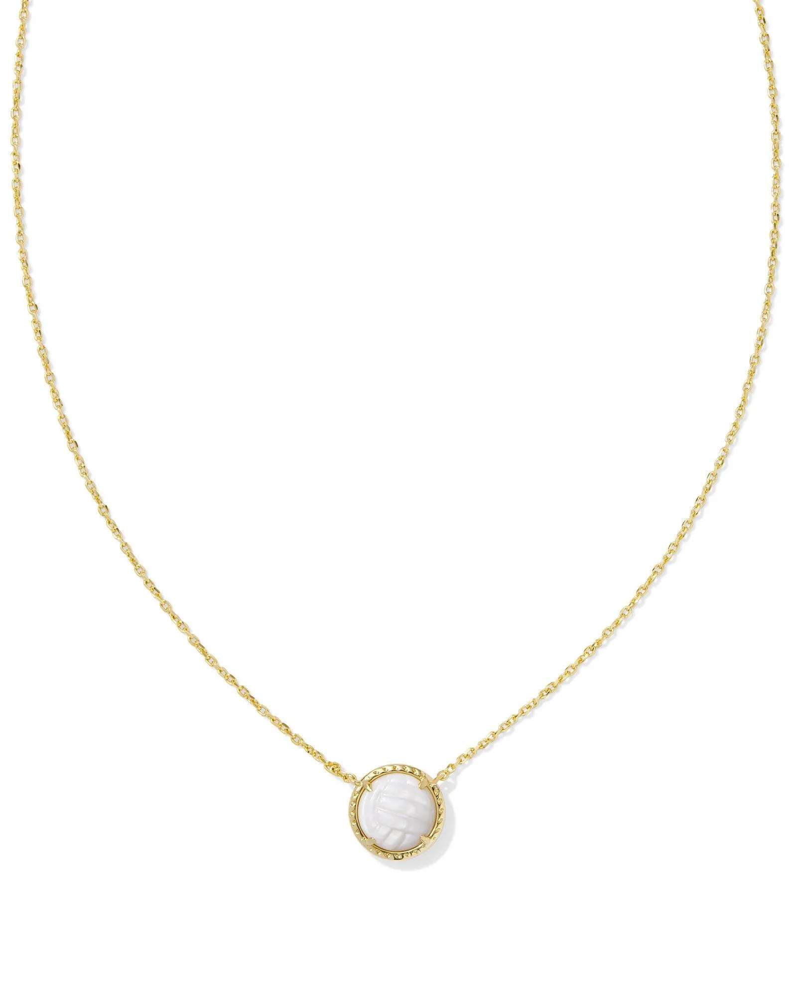 Kendra Scott Volleyball Pendant Necklace Gold Mother of Pearl