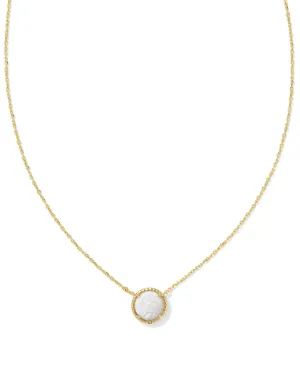 Kendra Scott Volleyball Pendant Necklace Gold Mother of Pearl