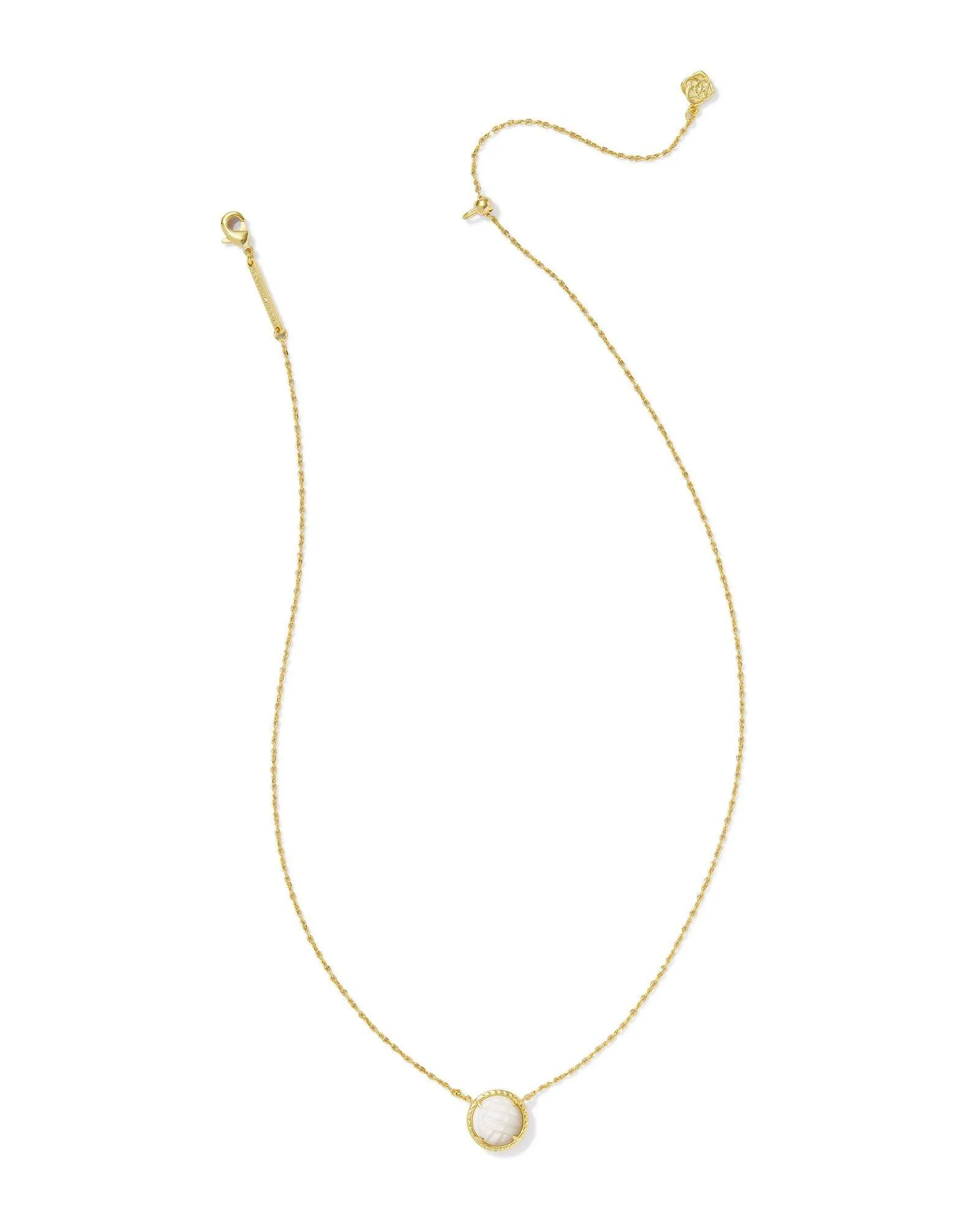 Kendra Scott Volleyball Pendant Necklace Gold Mother of Pearl