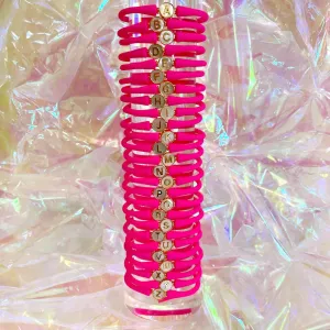 La Tua Storia Letter Bracelet In Hot Pink