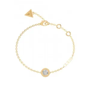 Ladies Gold Plated Clear Charm Bracelet UBB02246YGL