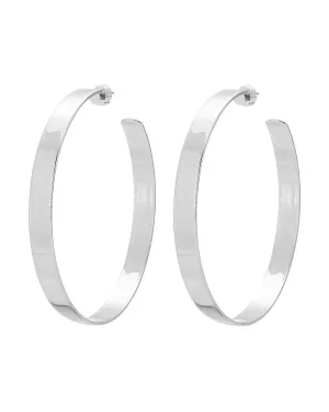 Large Flat Hoops Silver | Silver