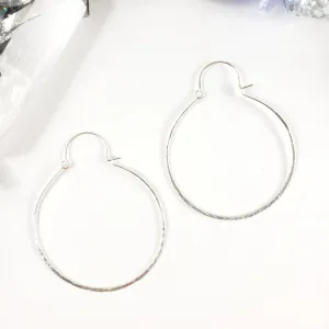 Large Hammered Sterling Silver Hoops