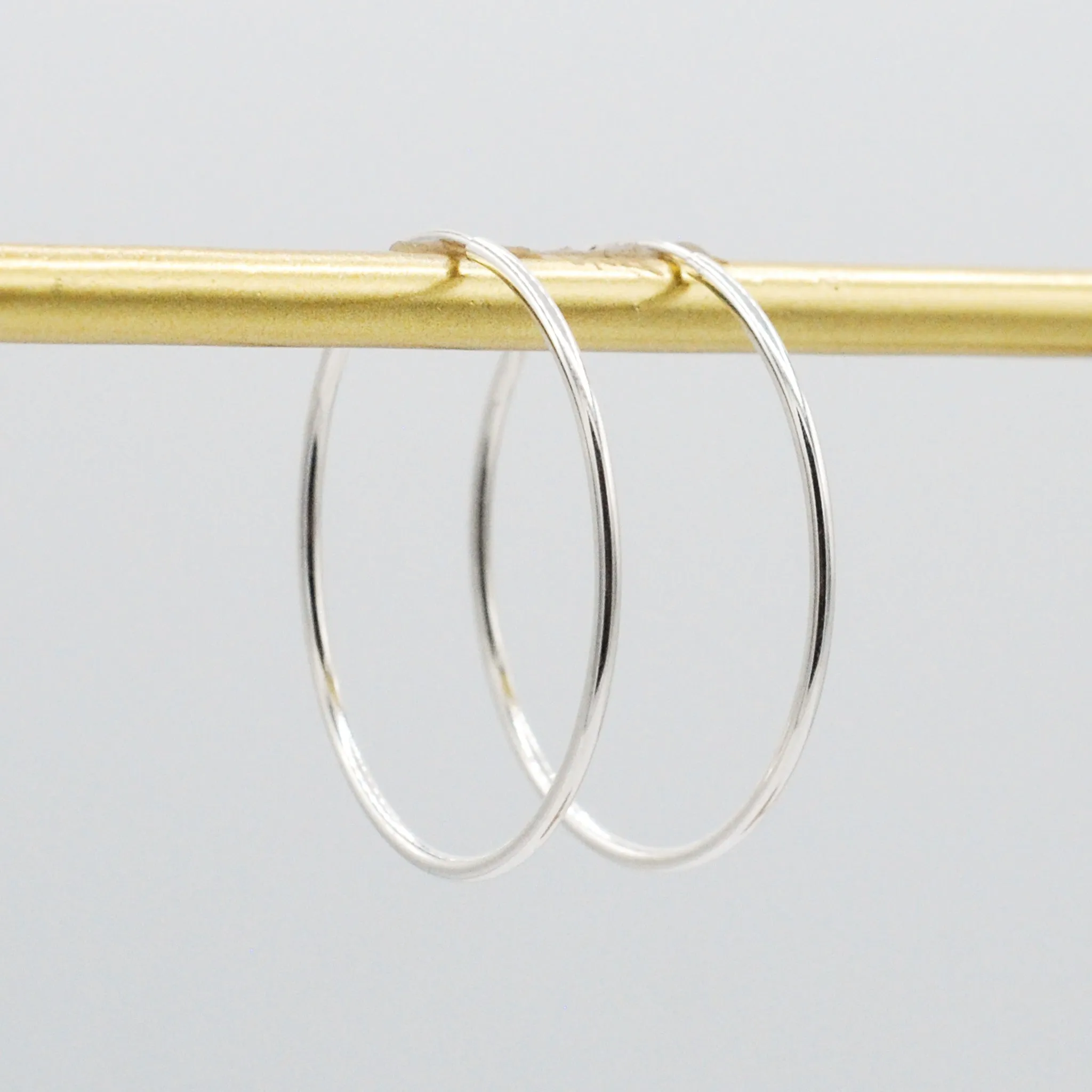 Large Sterling Silver Endless Hoop Earrings