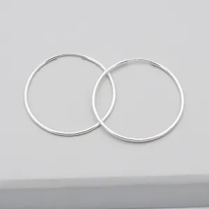 Large Sterling Silver Endless Hoop Earrings