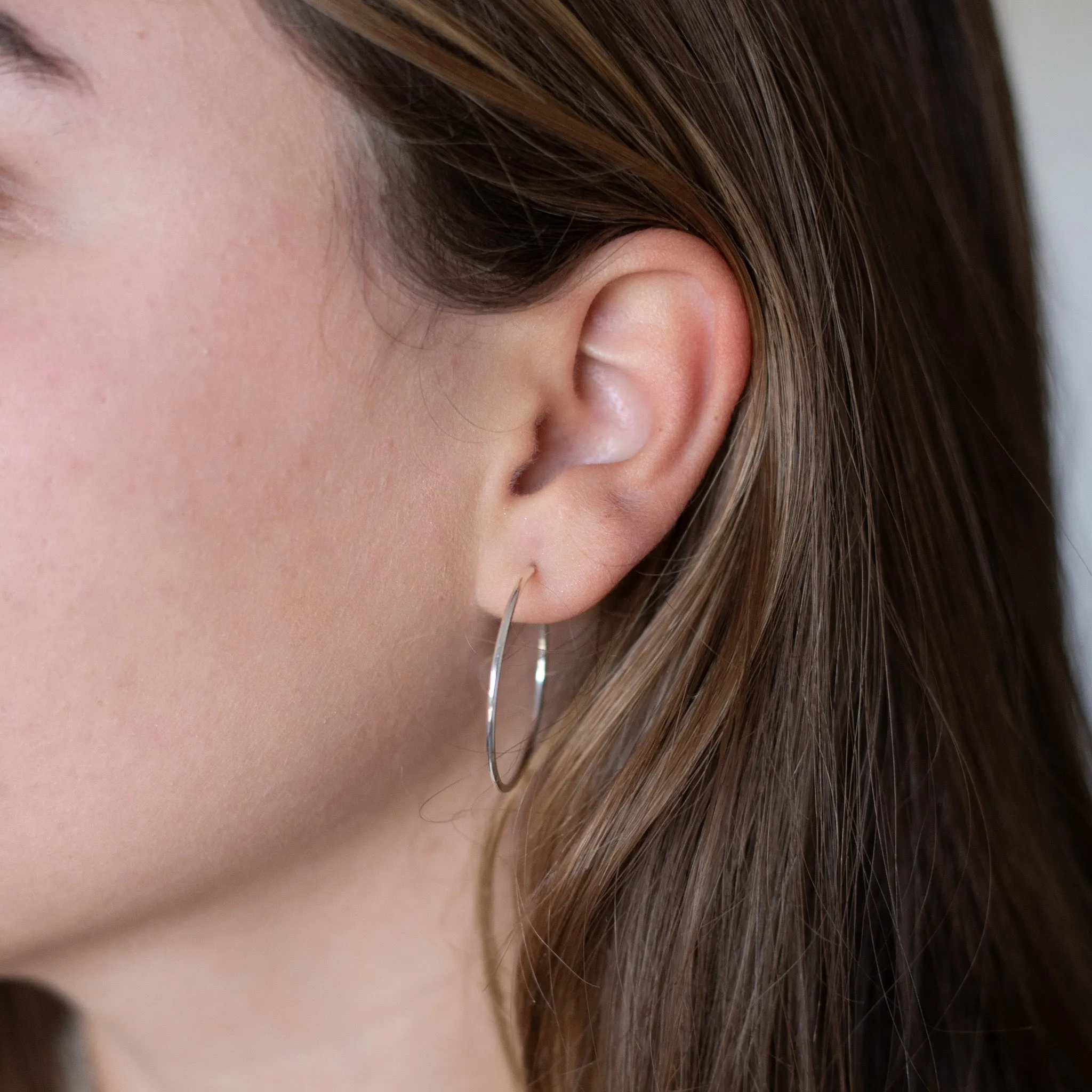 Large Sterling Silver Endless Hoop Earrings