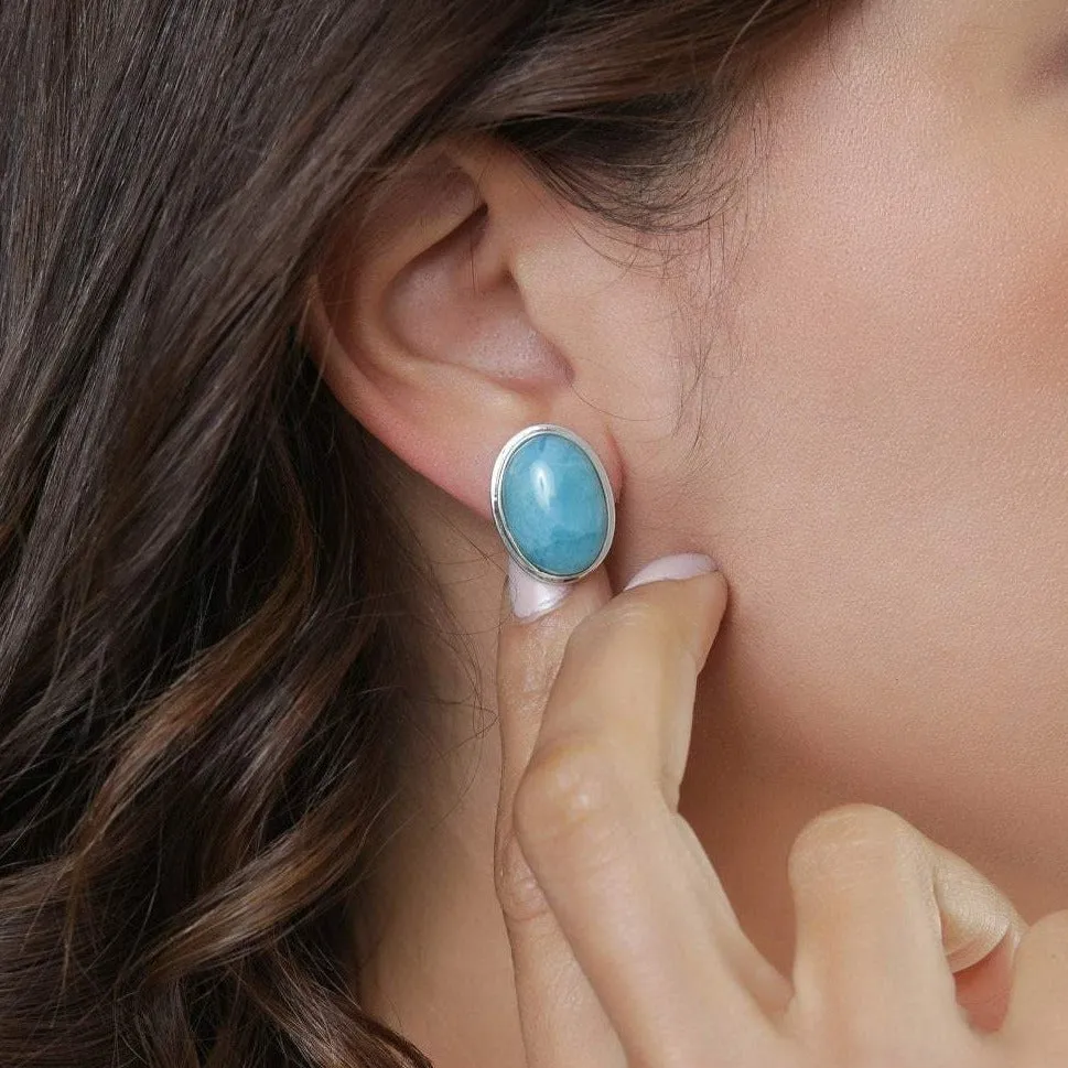 Larimar Stud Earrings Misha