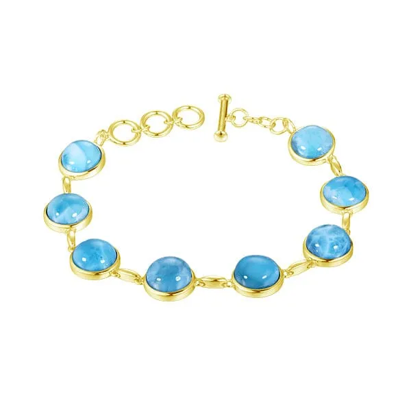 Larimar Water Planets Charm Bracelet