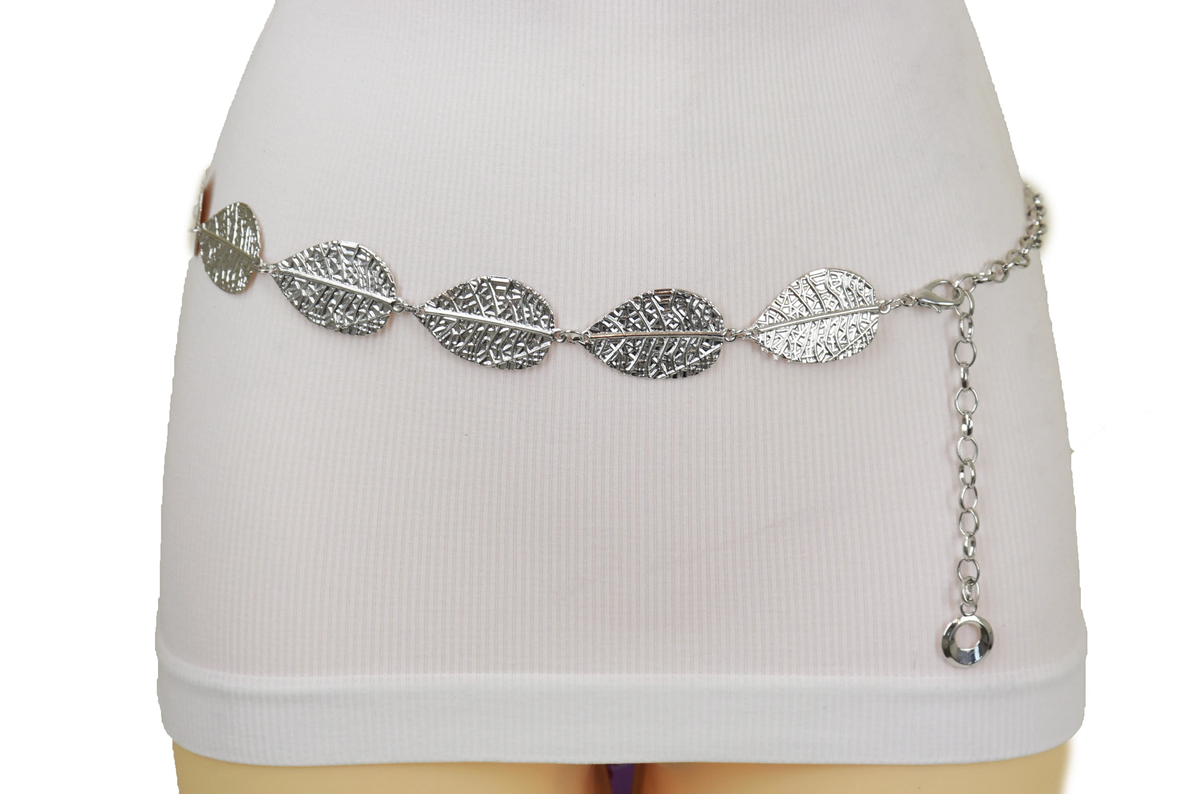 Leaf Charms Metal Chain Belt