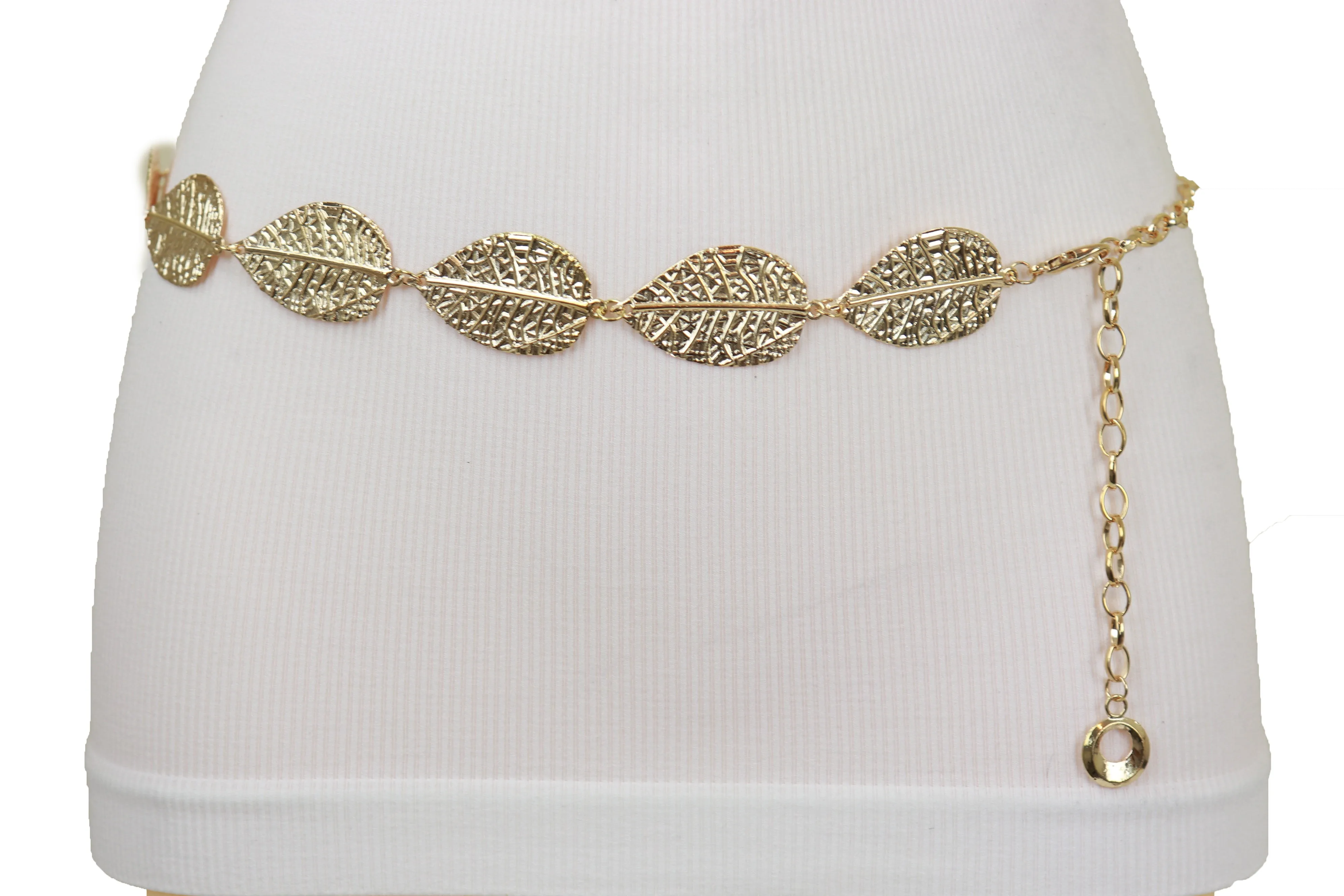 Leaf Charms Metal Chain Belt