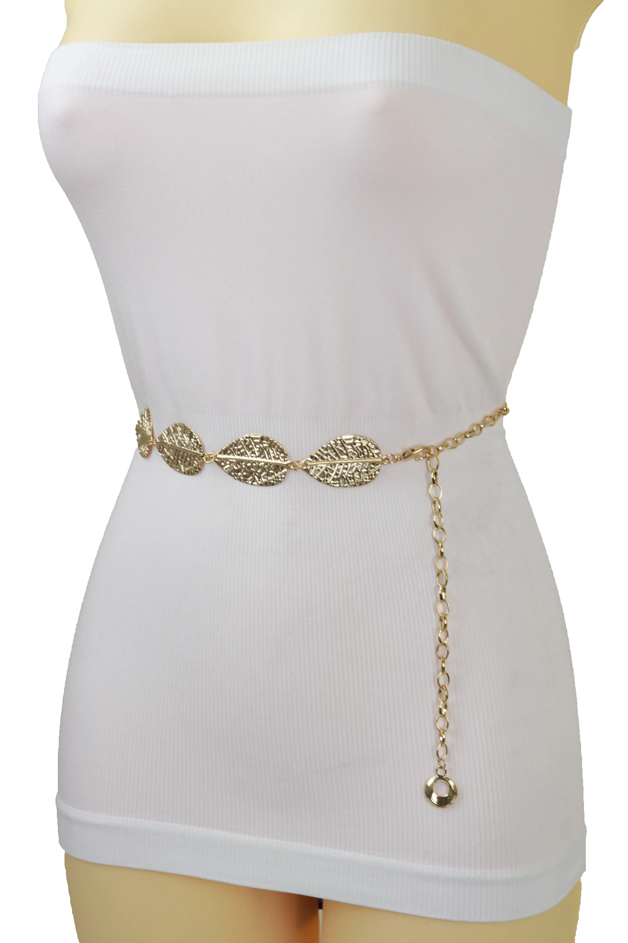 Leaf Charms Metal Chain Belt