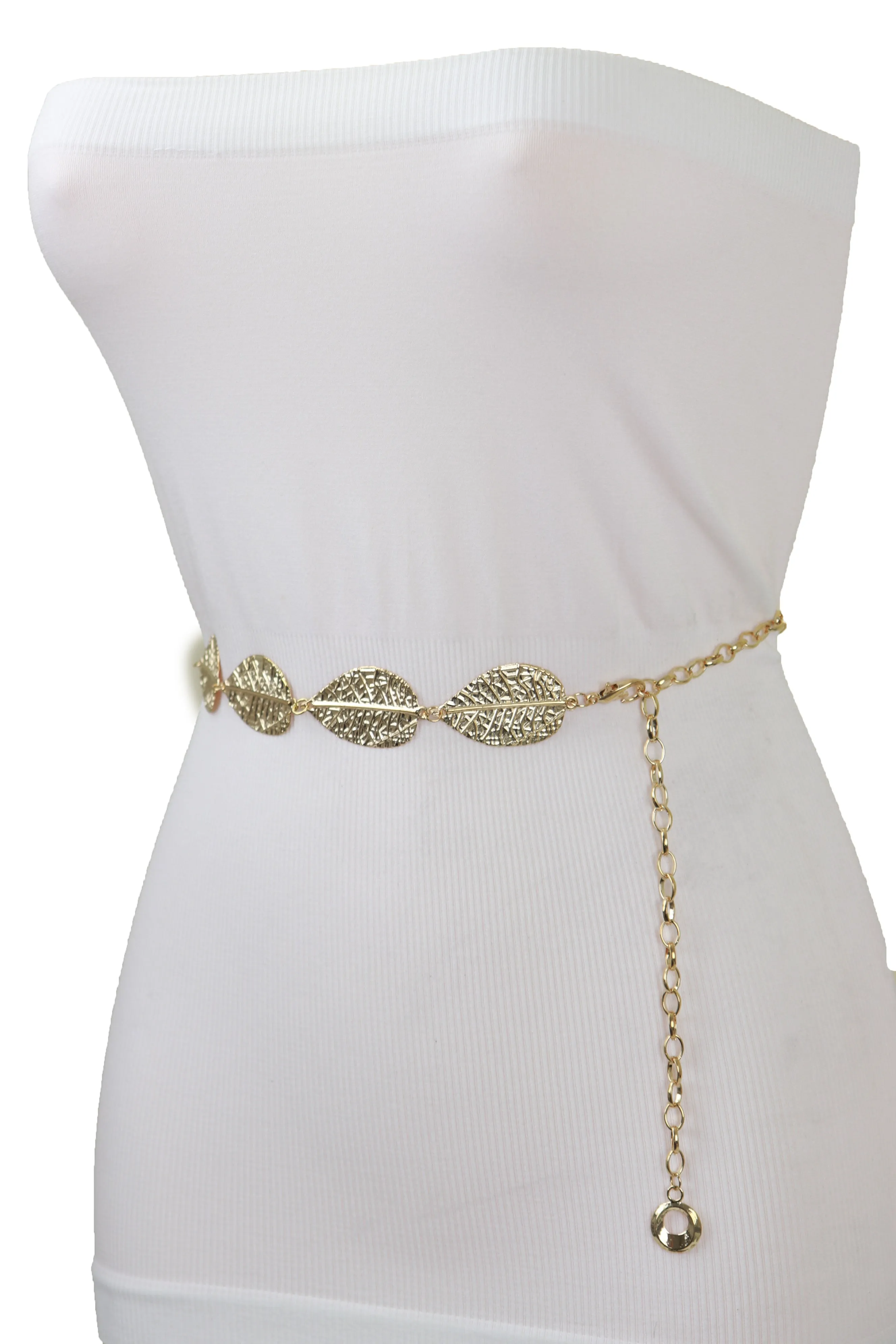 Leaf Charms Metal Chain Belt