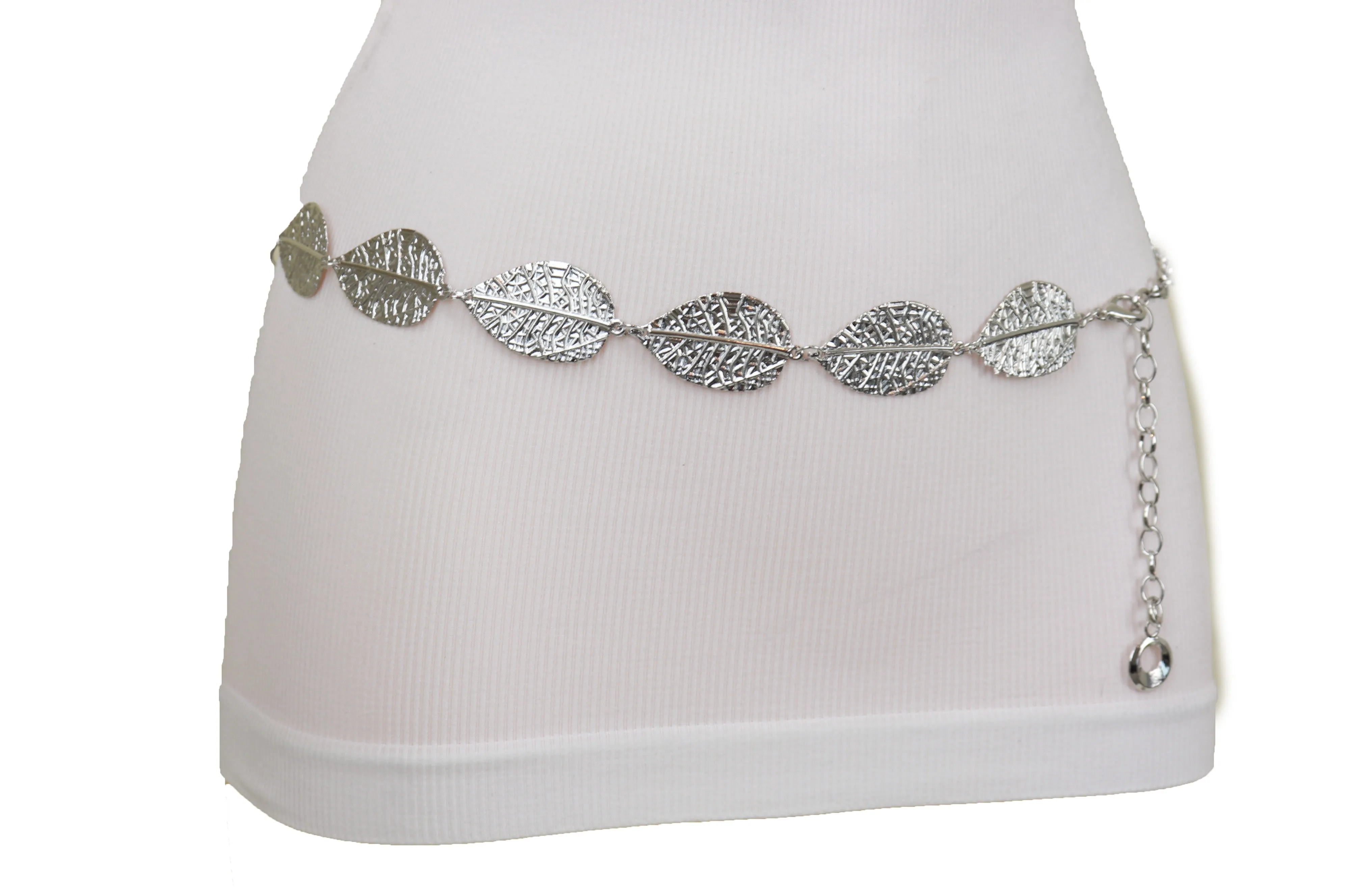 Leaf Charms Metal Chain Belt