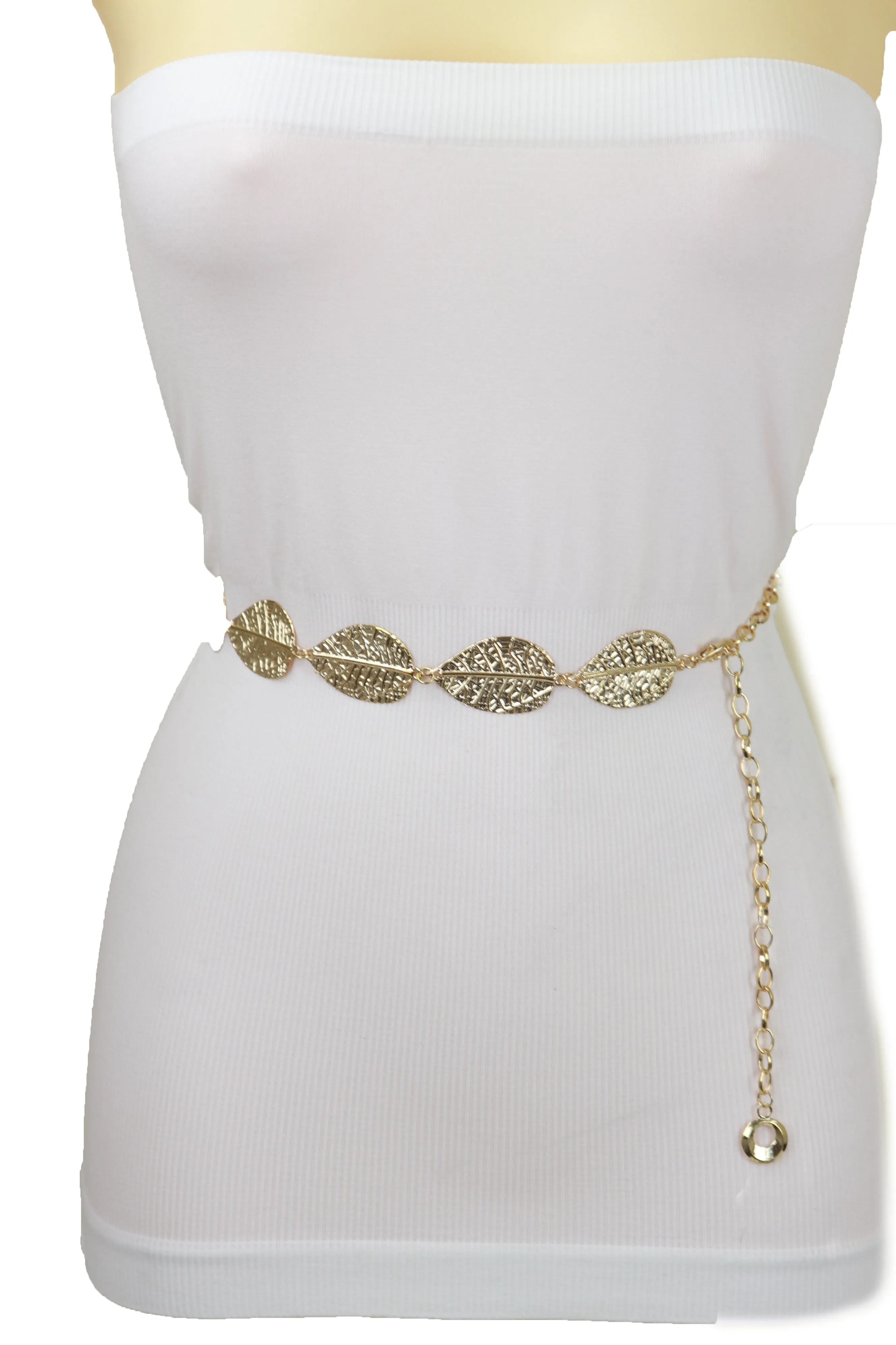 Leaf Charms Metal Chain Belt