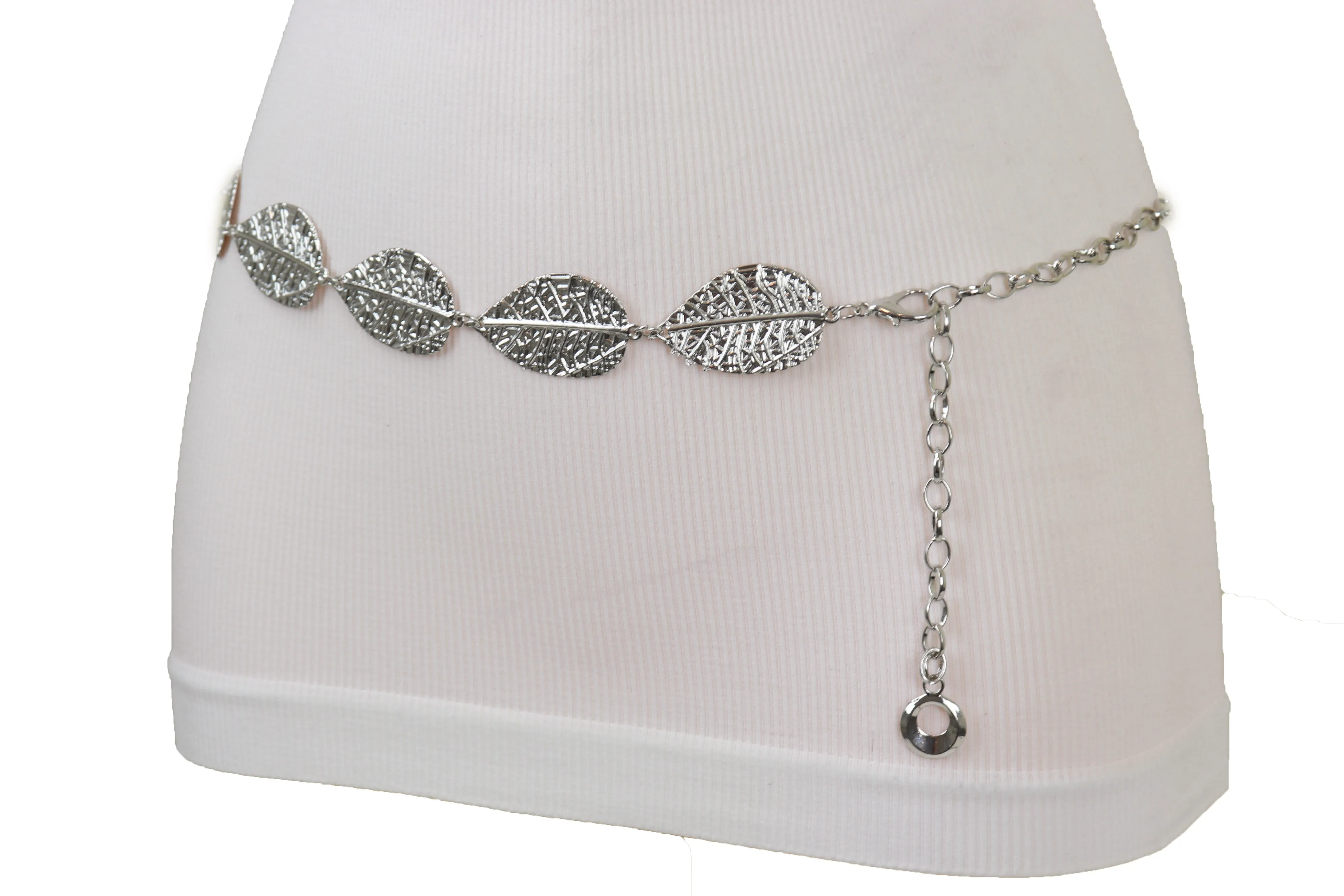 Leaf Charms Metal Chain Belt