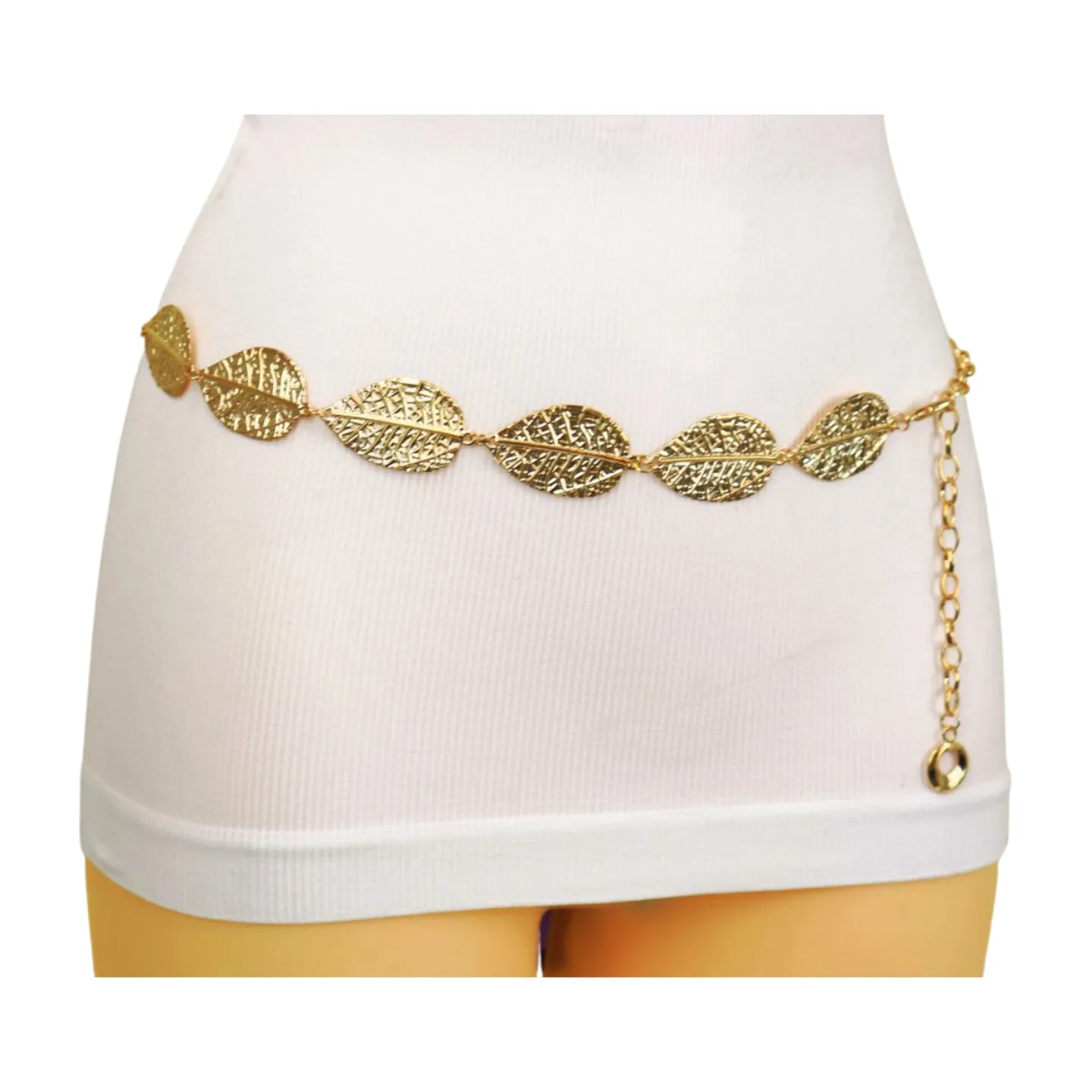 Leaf Charms Metal Chain Belt
