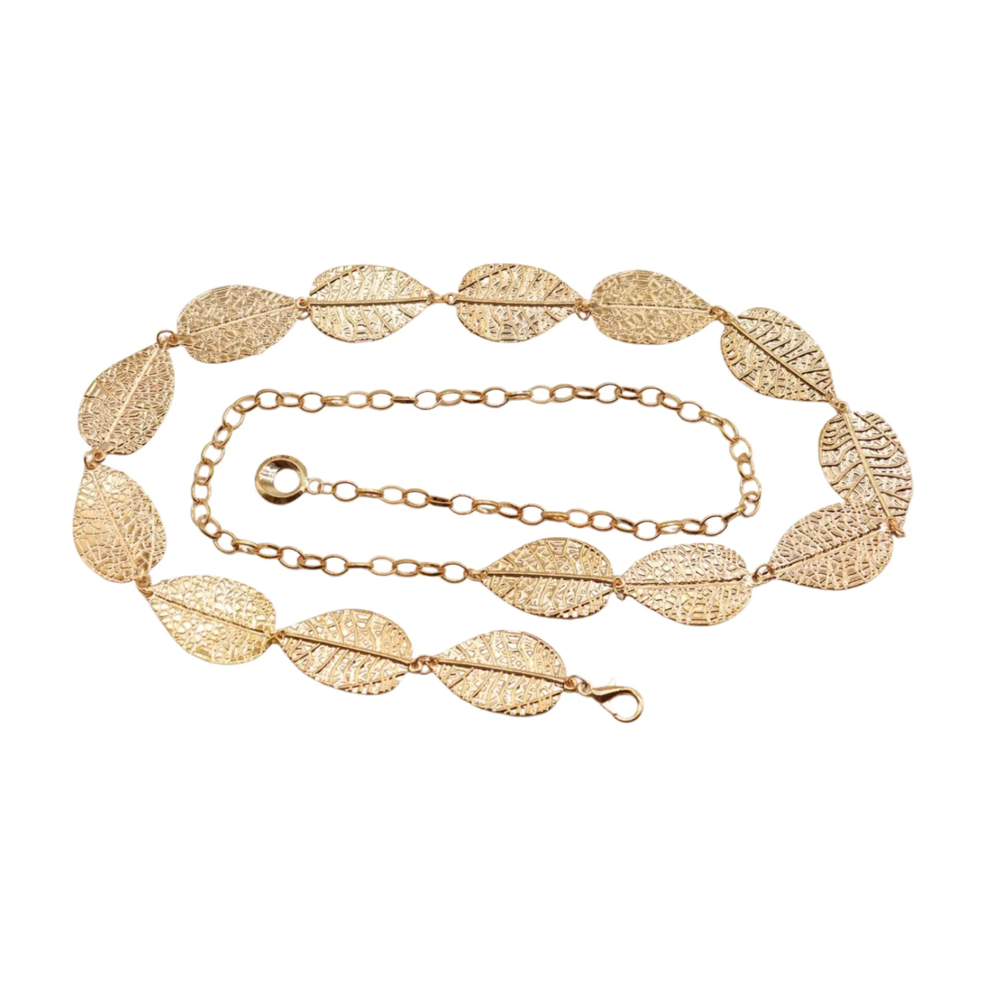 Leaf Charms Metal Chain Belt