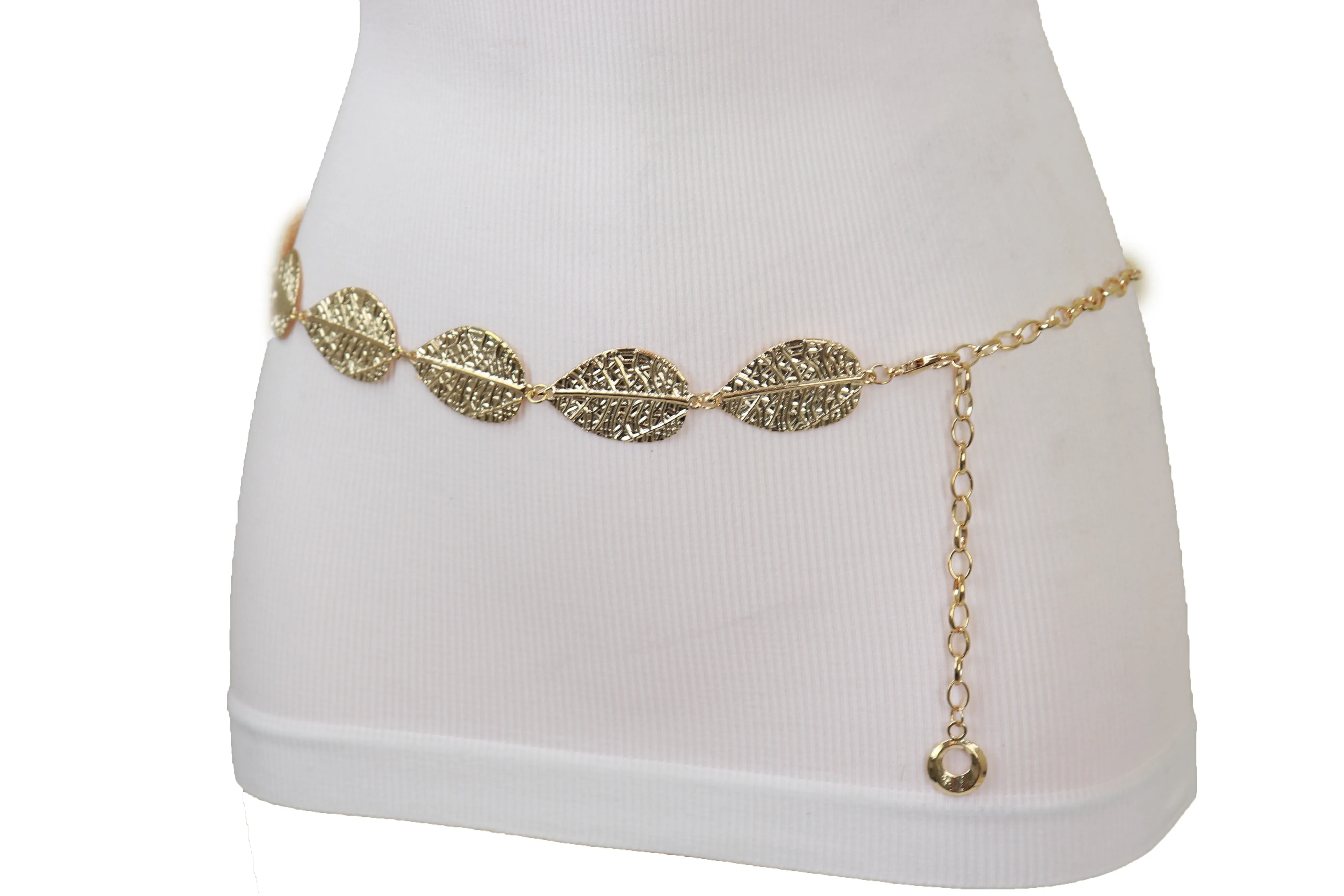 Leaf Charms Metal Chain Belt