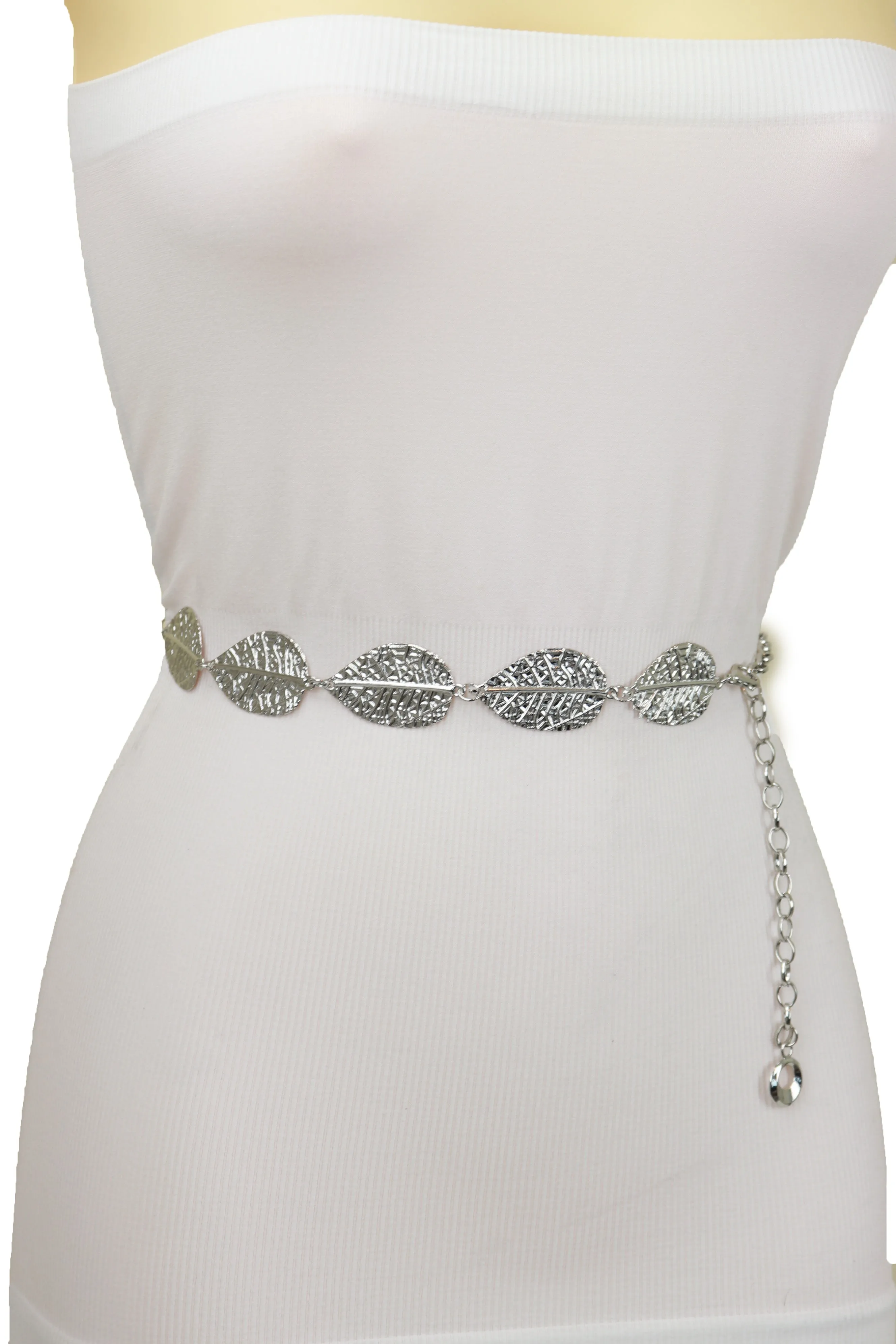 Leaf Charms Metal Chain Belt