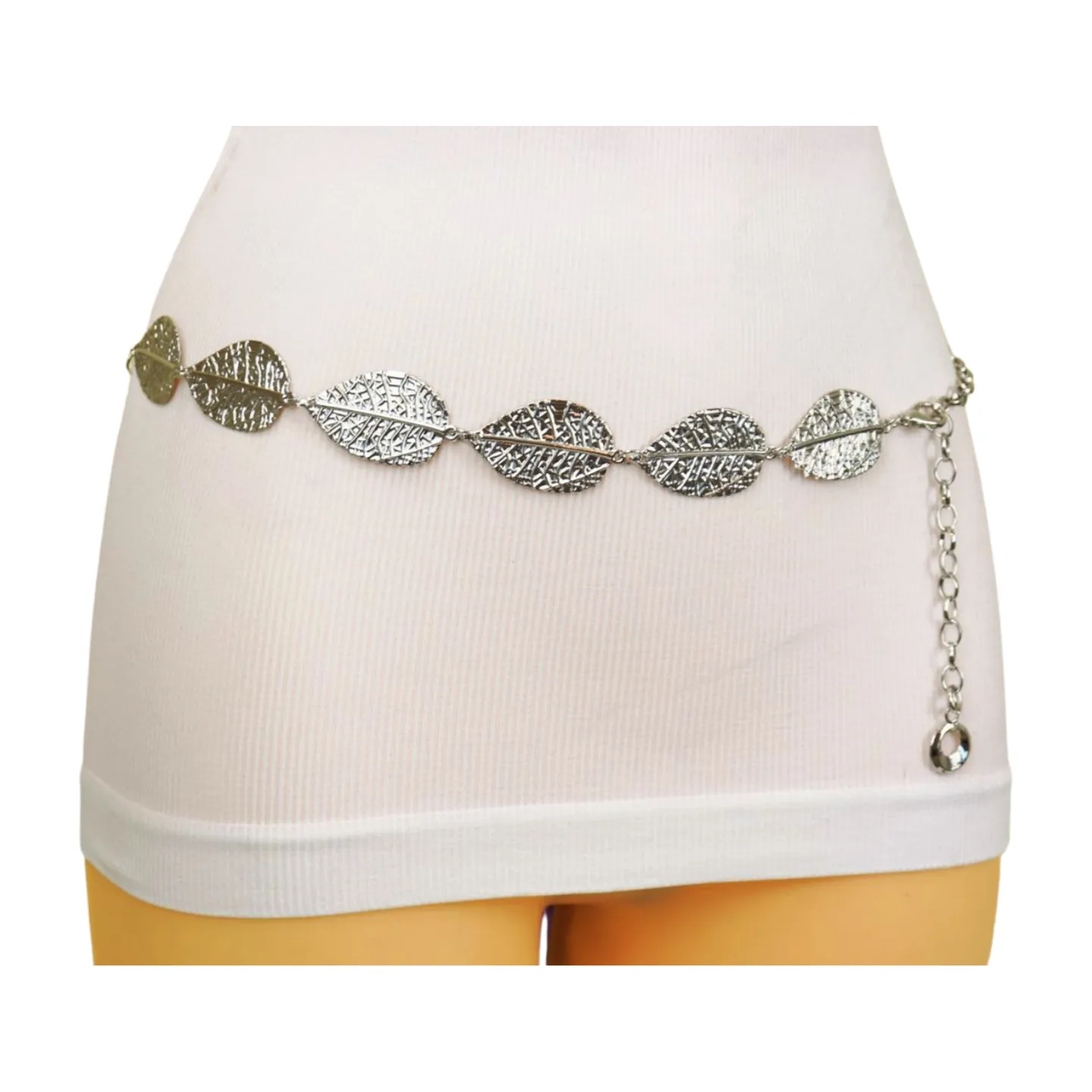 Leaf Charms Metal Chain Belt