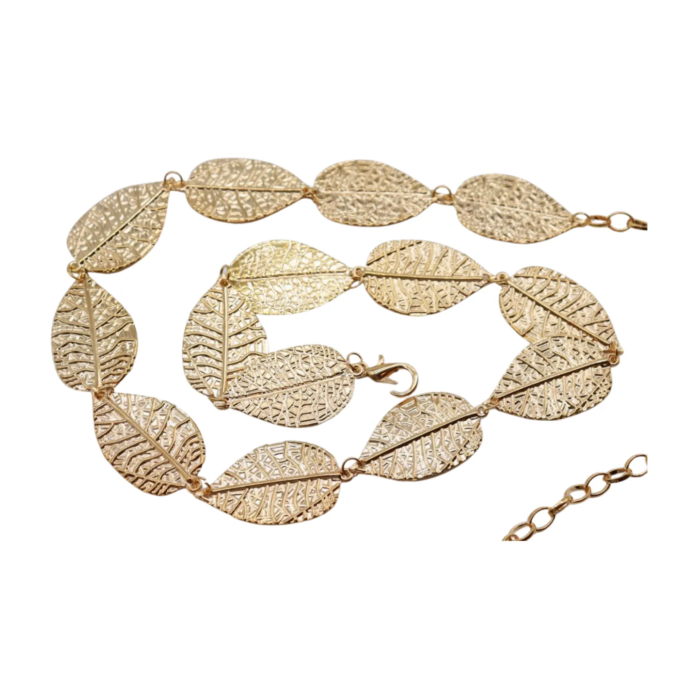Leaf Charms Metal Chain Belt