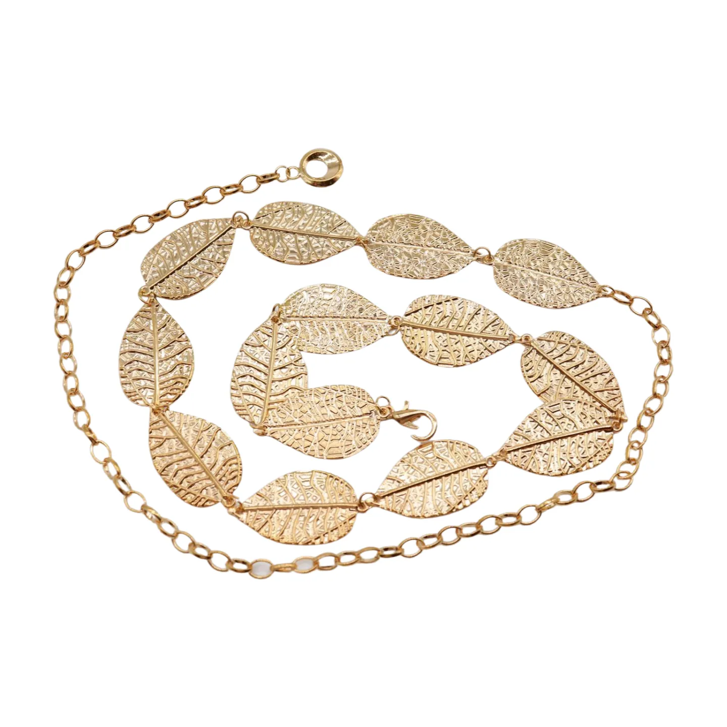 Leaf Charms Metal Chain Belt