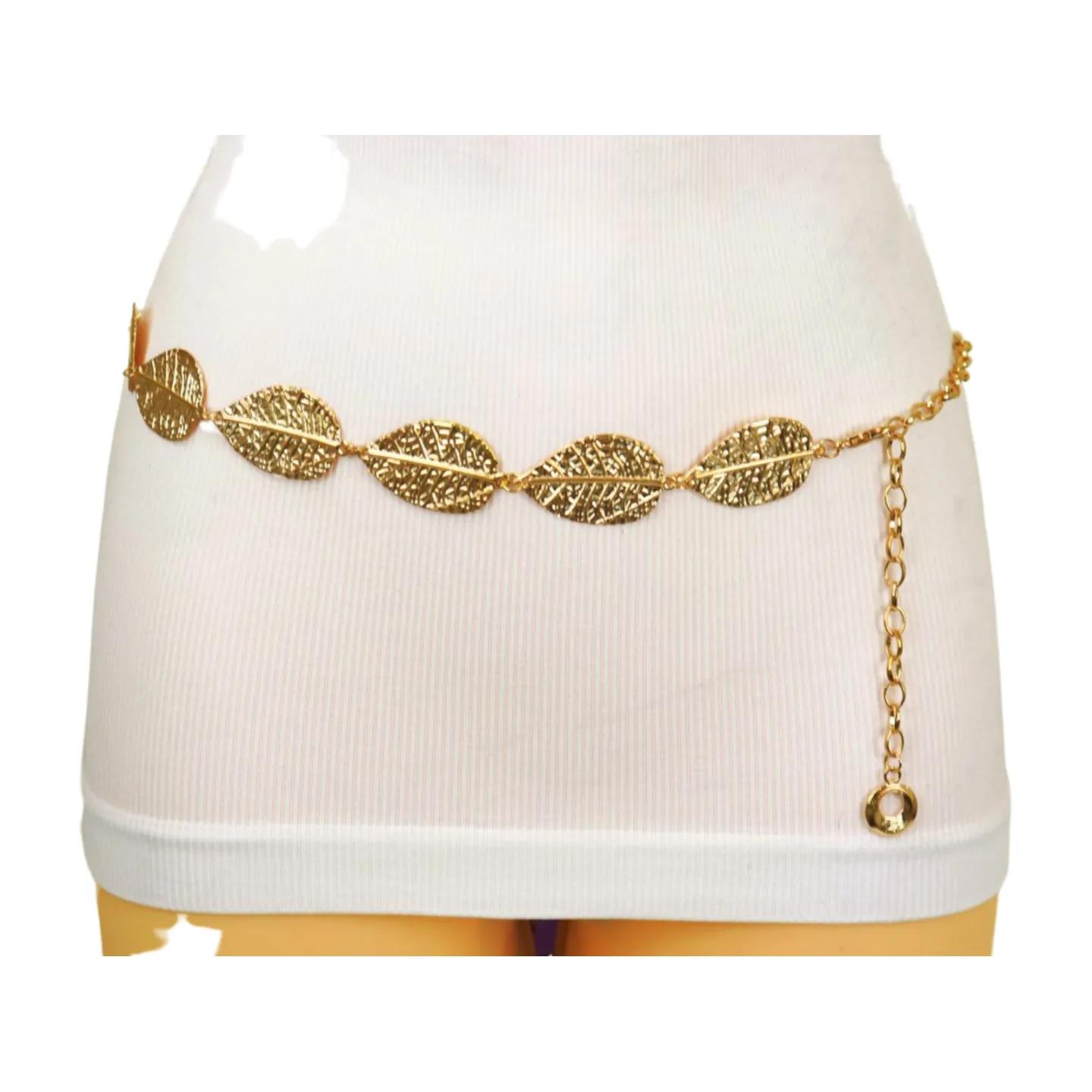 Leaf Charms Metal Chain Belt