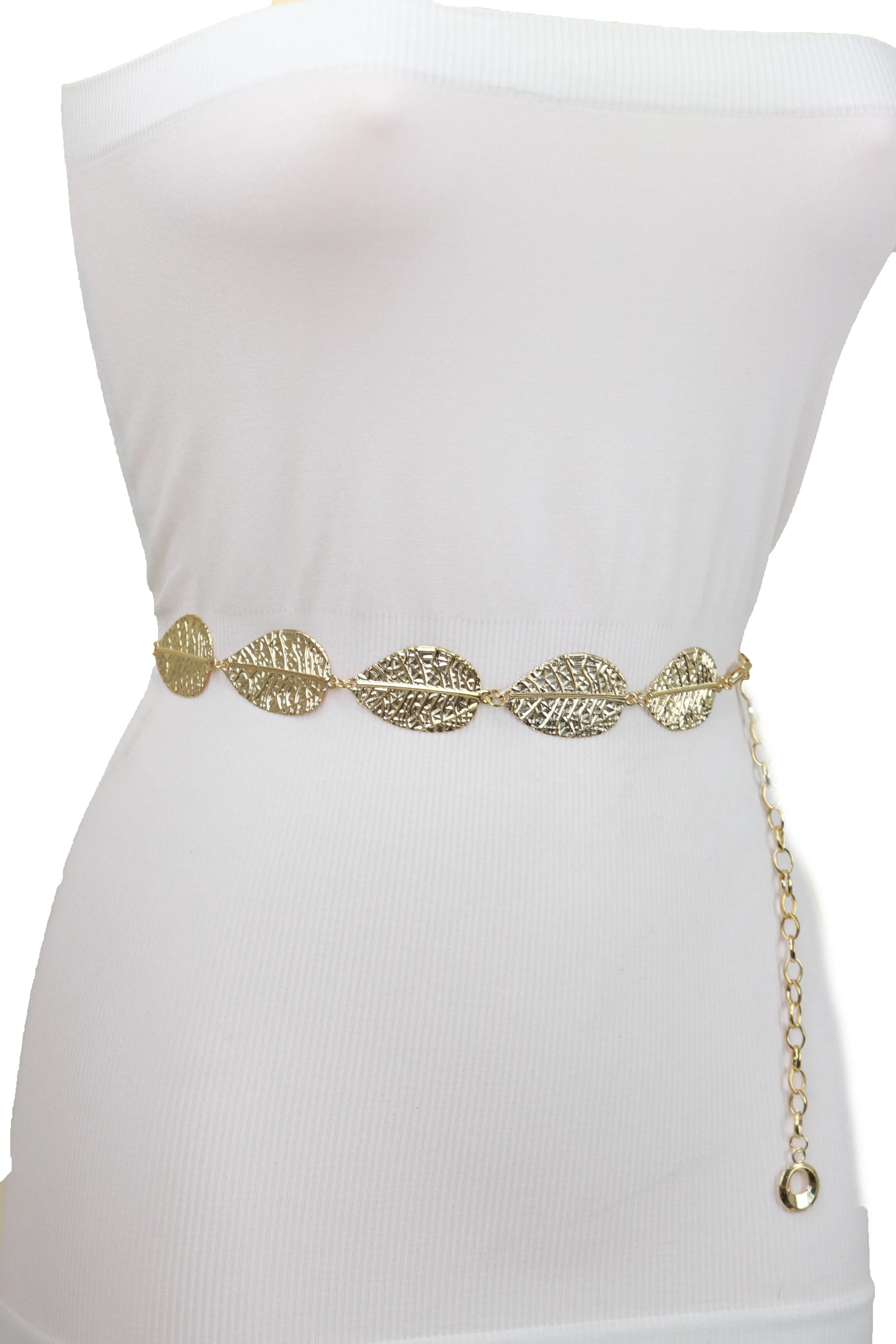 Leaf Charms Metal Chain Belt