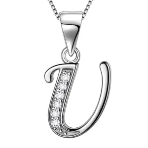 Letter U Initial Necklaces Pendant Women Men Name Jewelry Gift 925 Silver