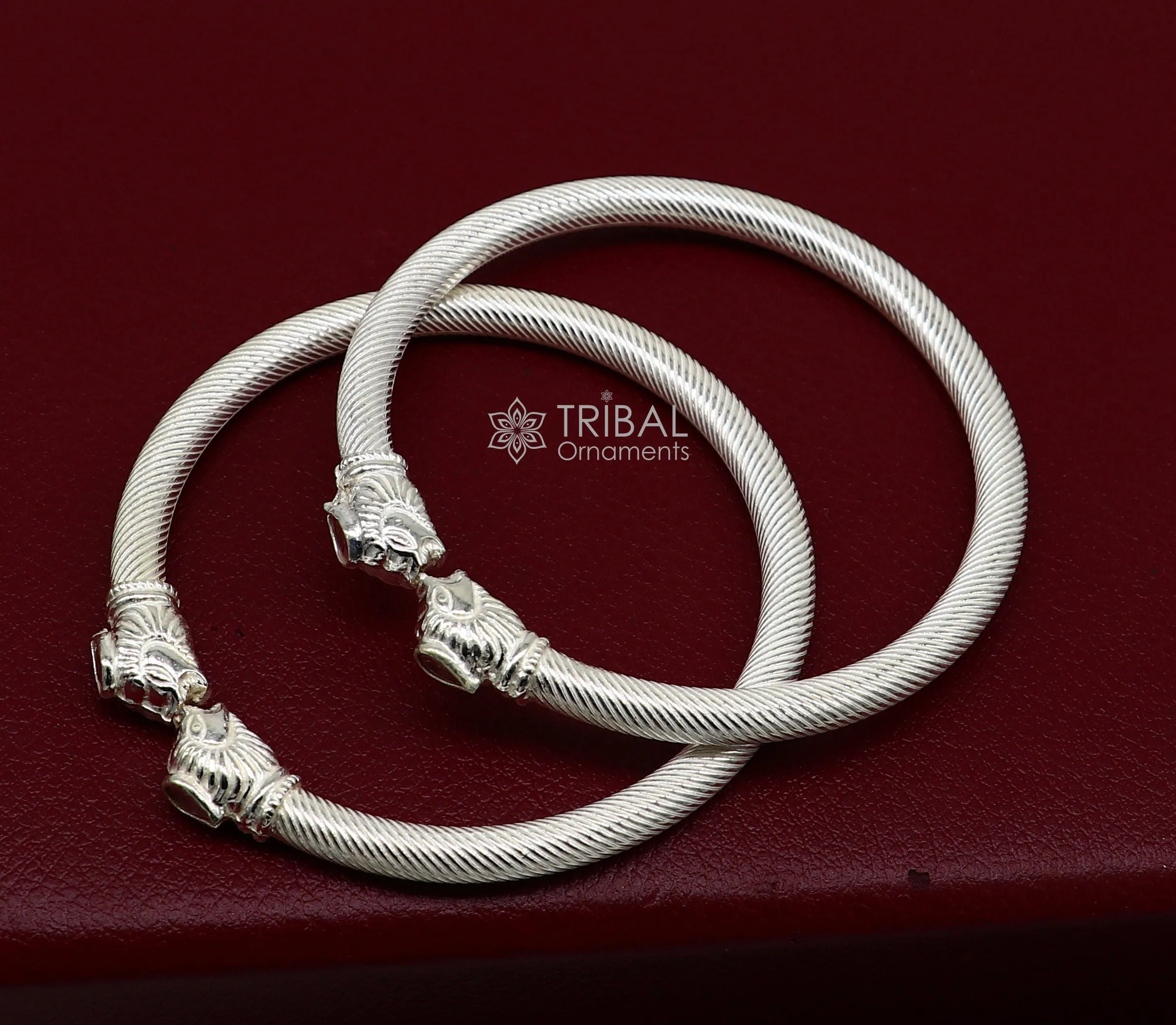 Lion face design cultural trendy 925 sterling silver handmade kada bracelet for men's and girl's, best delicate Light weight jewelry nsk674