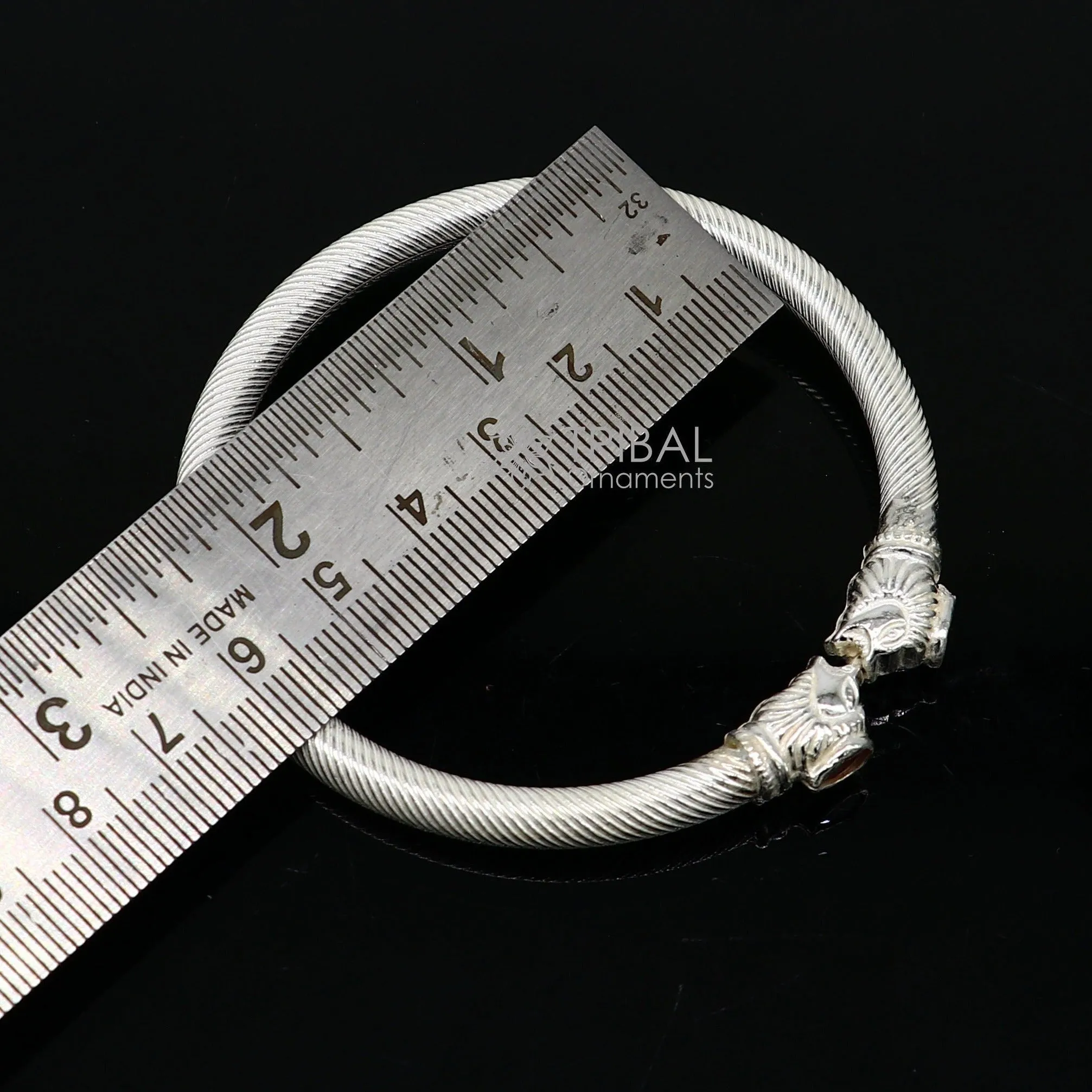 Lion face design cultural trendy 925 sterling silver handmade kada bracelet for men's and girl's, best delicate Light weight jewelry nsk674