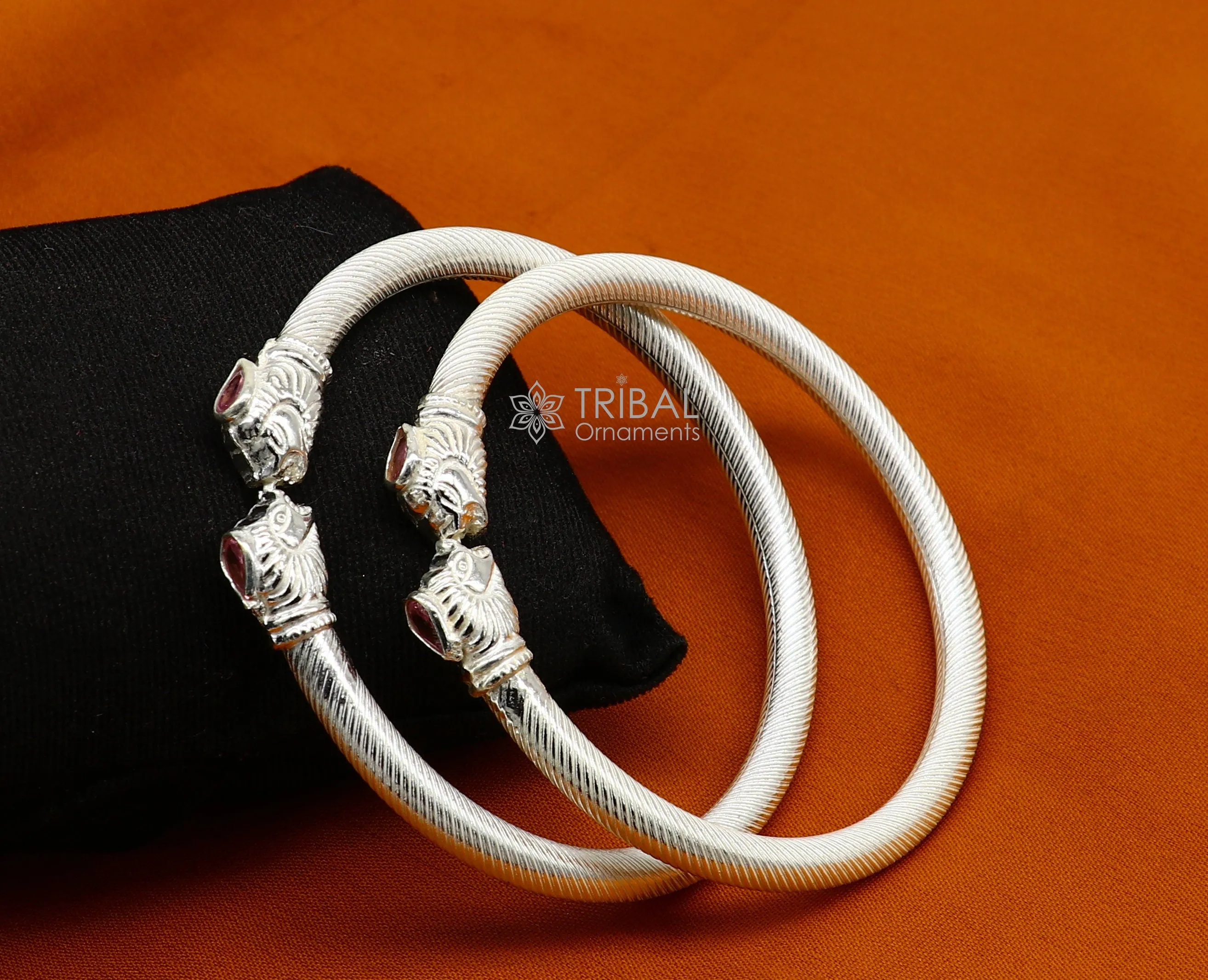 Lion face design cultural trendy 925 sterling silver handmade kada bracelet for men's and girl's, best delicate Light weight jewelry nsk674