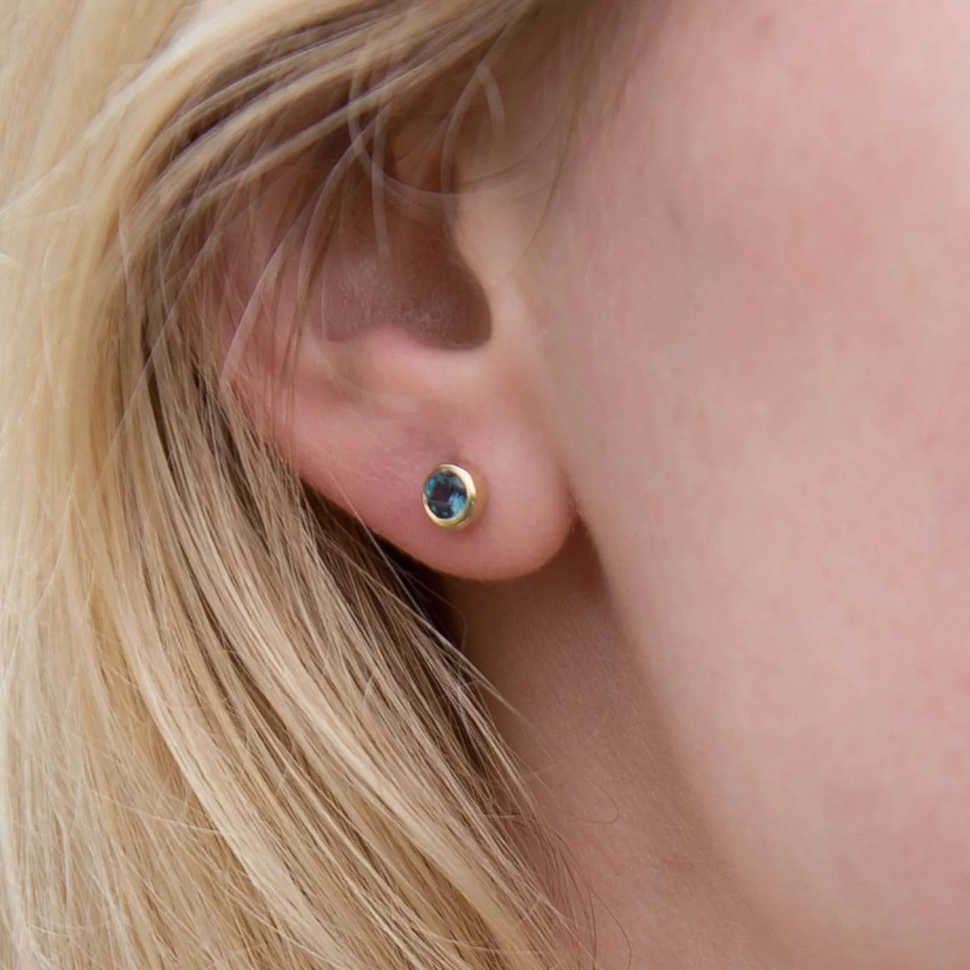 London Blue Topaz Gold Andromeda Stud Earrings