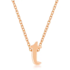 LOVCIA Rose Gold Tone Initial T Necklace