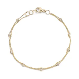 Lulu Jack Diamond Bezel and Chain Station Bracelet
