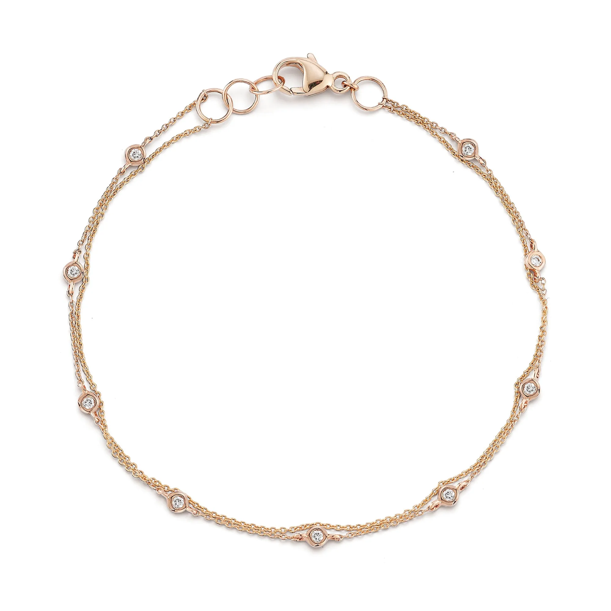 Lulu Jack Diamond Bezel and Chain Station Bracelet