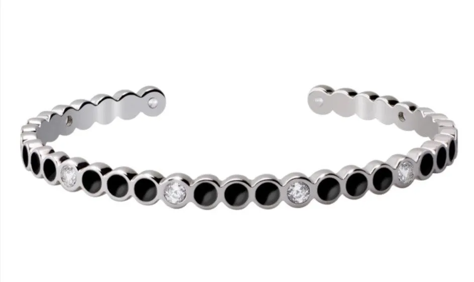 Lumi Bangle - Black and Zircons