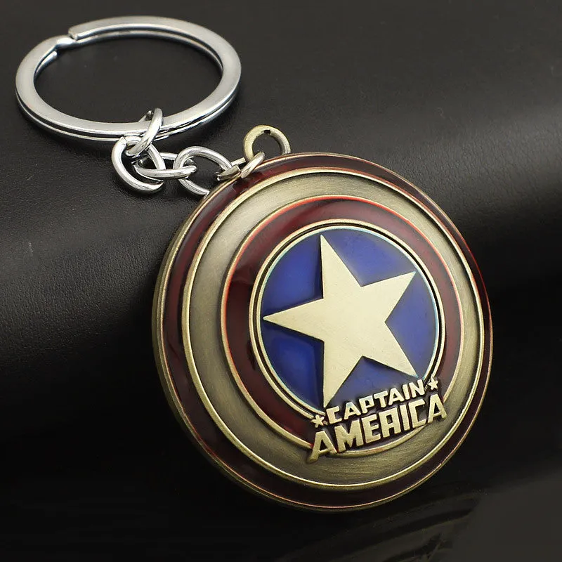 Marvel Comics Super Hero Captain America Avengers KeyRings Keychains Holder Purse Bag Buckle Accessories Gift Key Chains