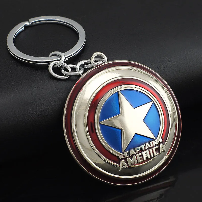 Marvel Comics Super Hero Captain America Avengers KeyRings Keychains Holder Purse Bag Buckle Accessories Gift Key Chains