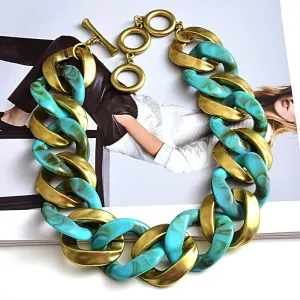 Matte-Gold Acrylic Necklace