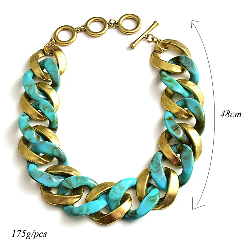 Matte-Gold Acrylic Necklace