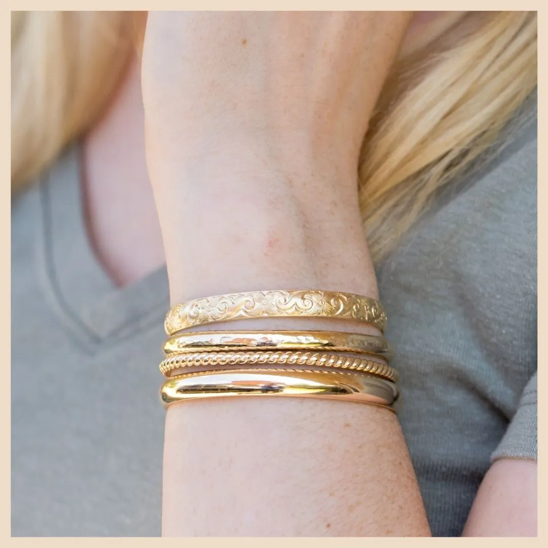 Meadow Gold Bangle Cuff Bracelet