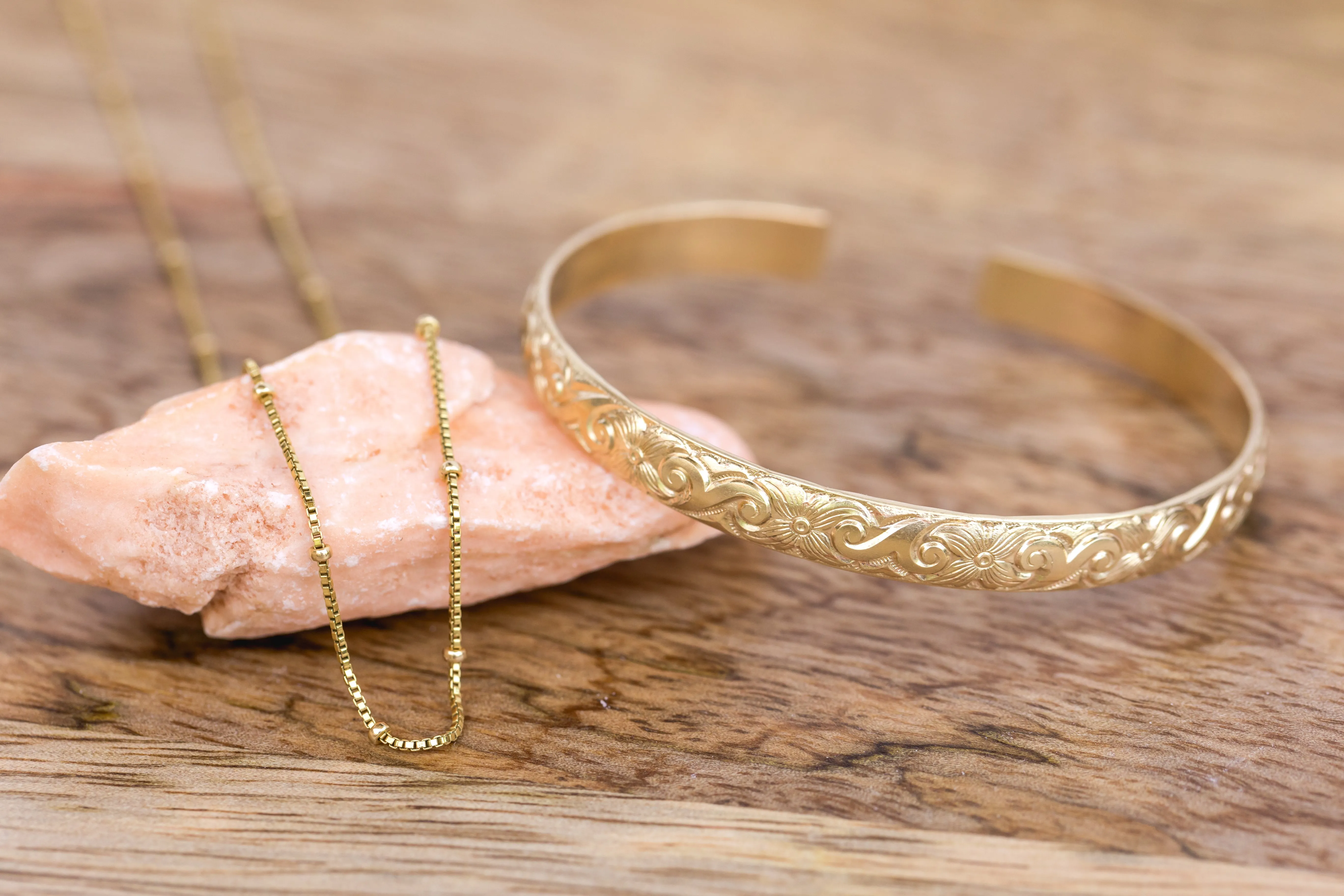 Meadow Gold Bangle Cuff Bracelet