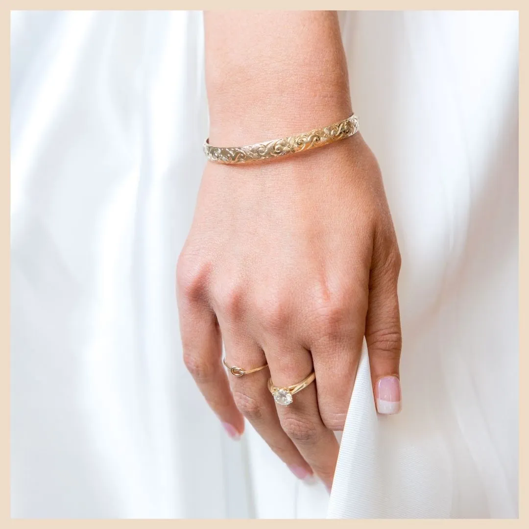 Meadow Gold Bangle Cuff Bracelet