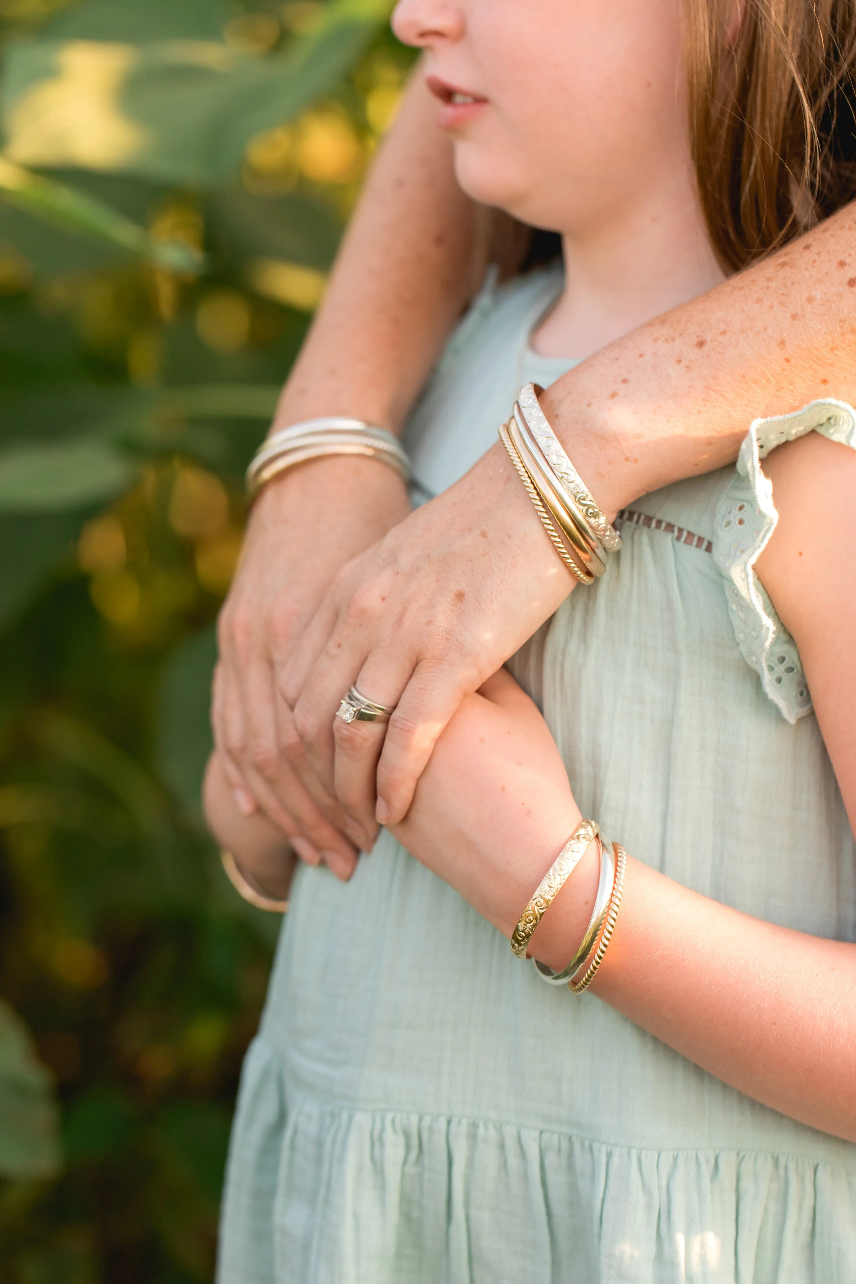 Meadow Gold Bangle Cuff Bracelet