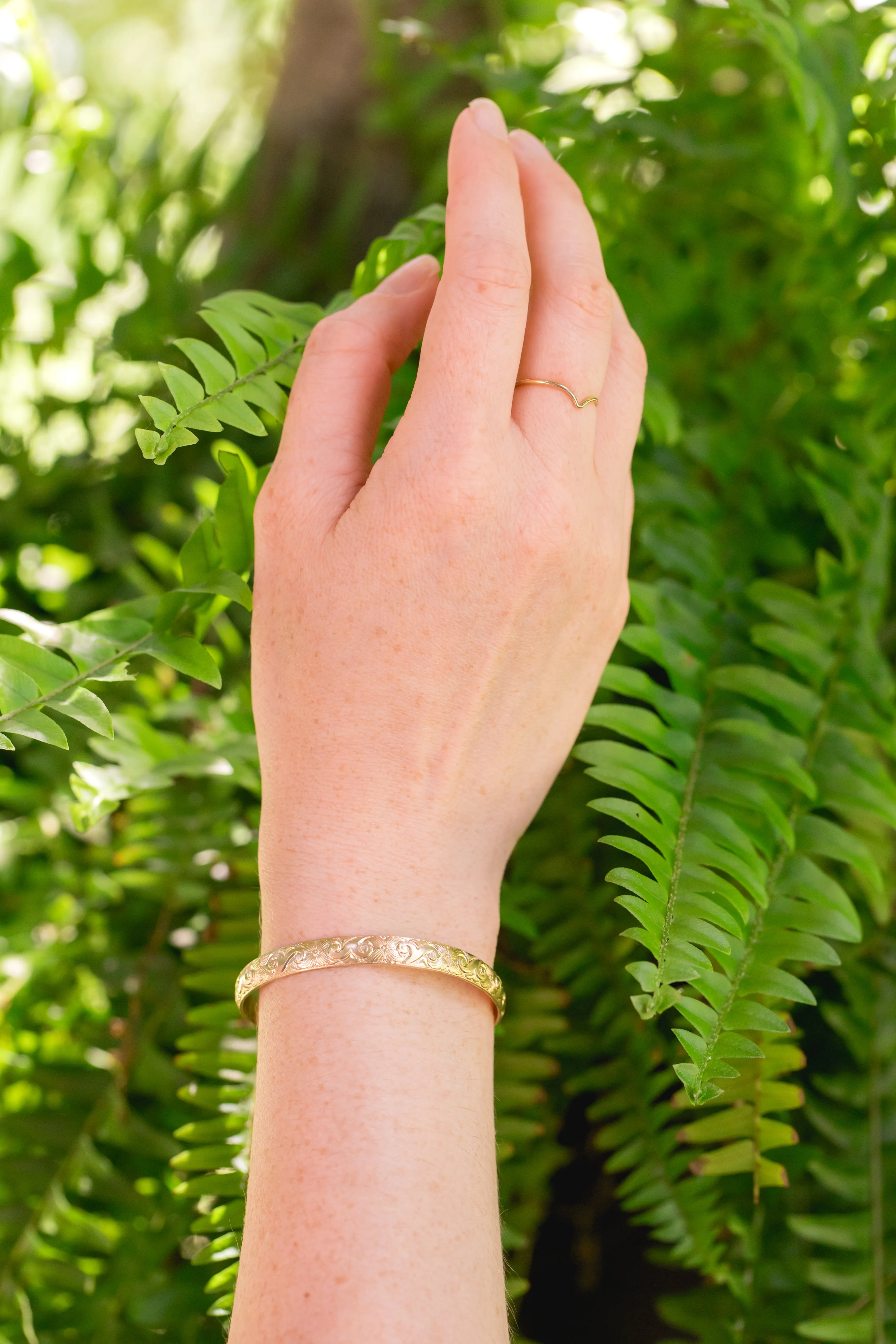 Meadow Gold Bangle Cuff Bracelet
