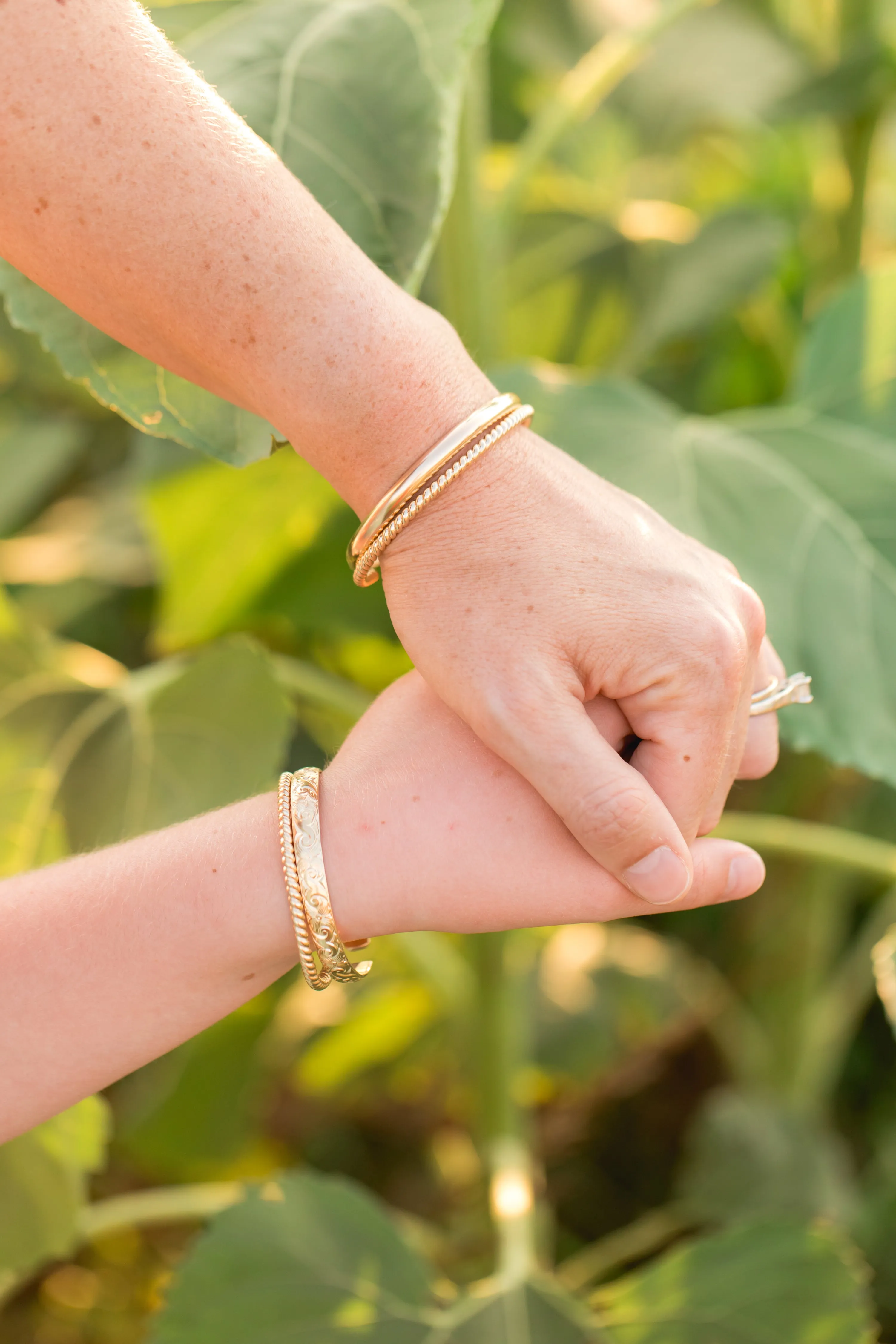 Meadow Gold Bangle Cuff Bracelet